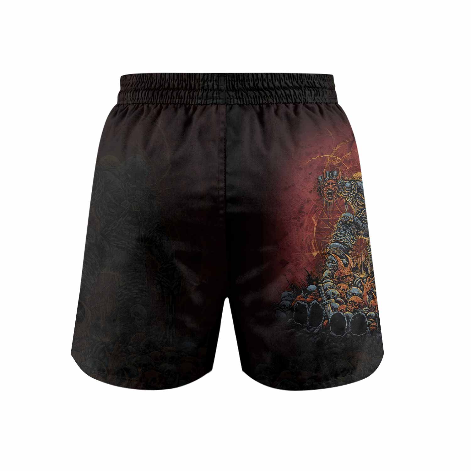Disturbed Dominion Grappling Shorts - back view mockup