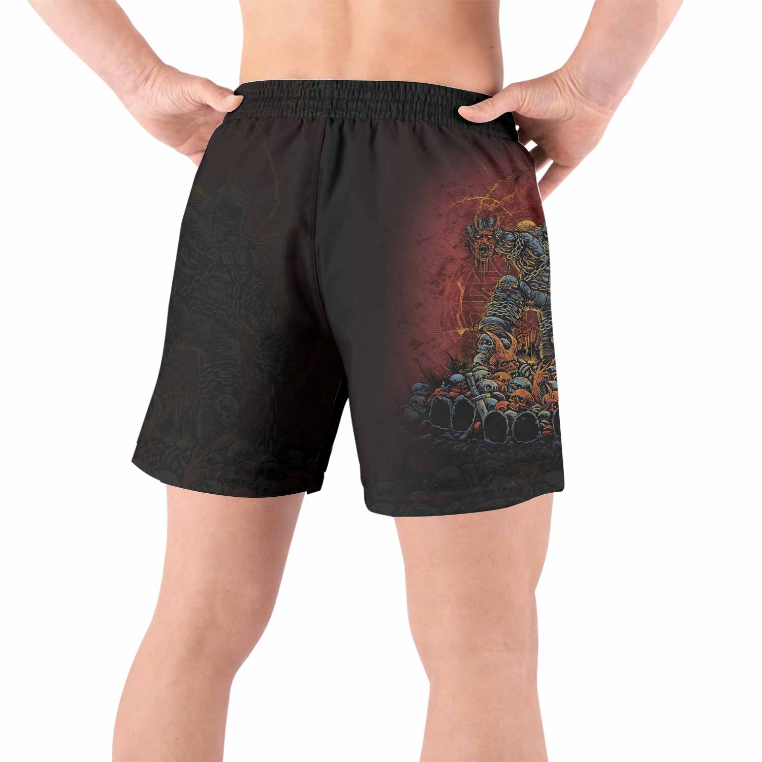 Disturbed Dominion Grappling Shorts - back view lifestyle