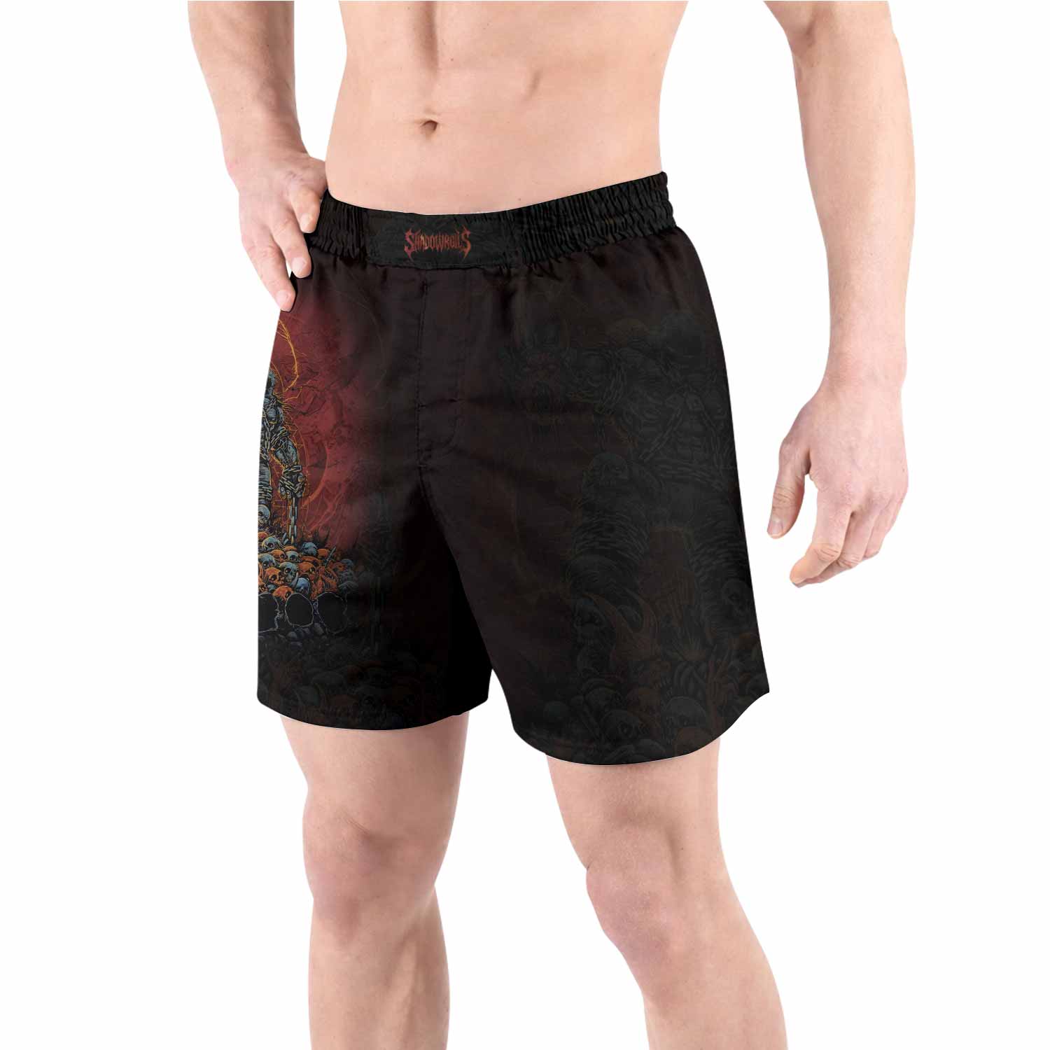 Disturbed Dominion Grappling Shorts - front view lifestyle