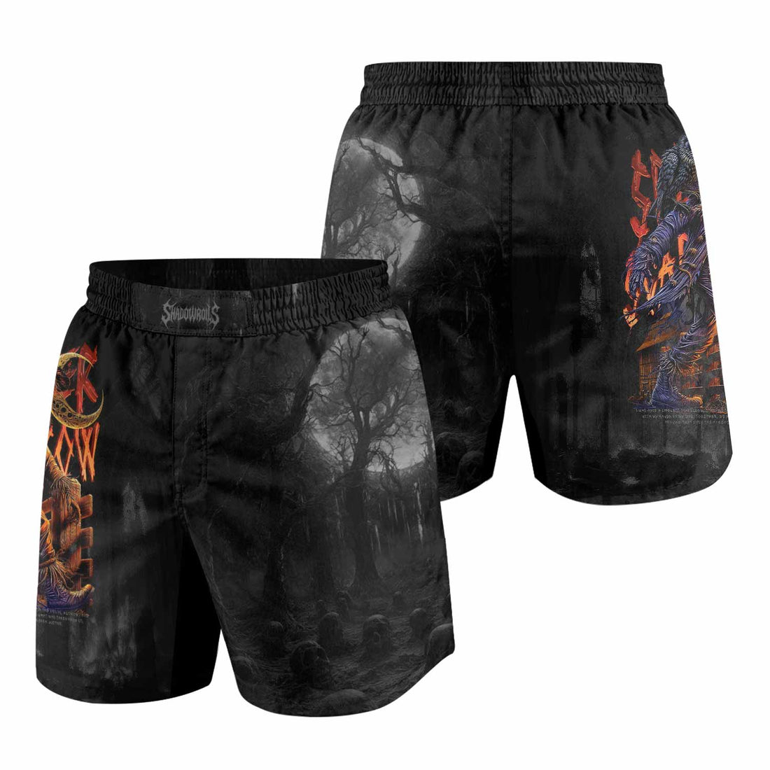 Scarecrow Prophecy Grappling Shorts - front and back view