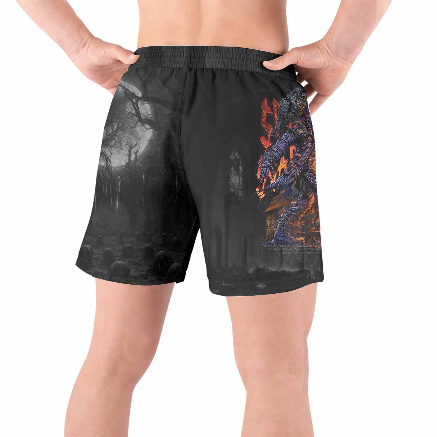 Scarecrow Prophecy Grappling Shorts - back view lifestyle
