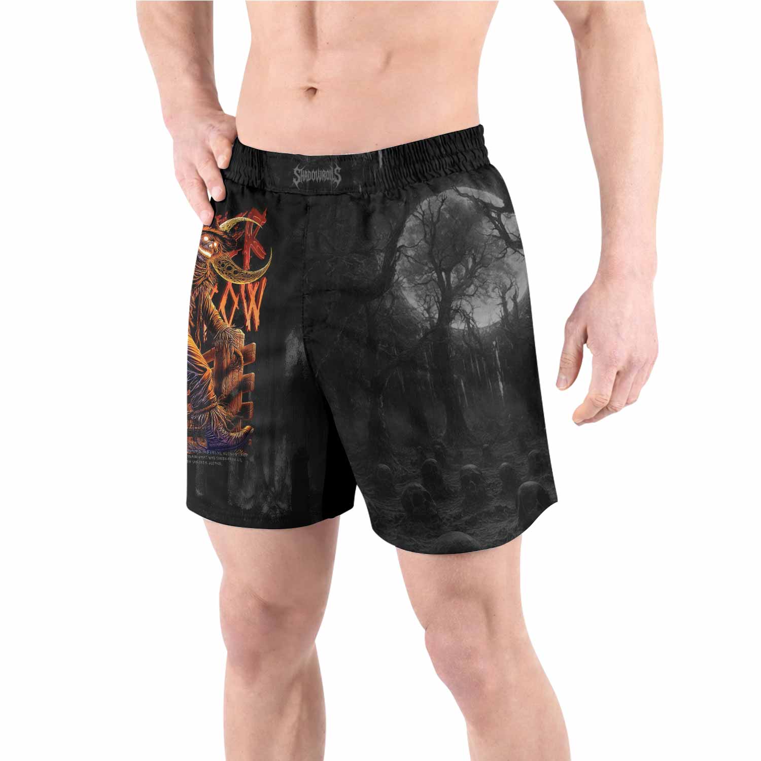 Scarecrow Prophecy Grappling Shorts - front view lifestyle