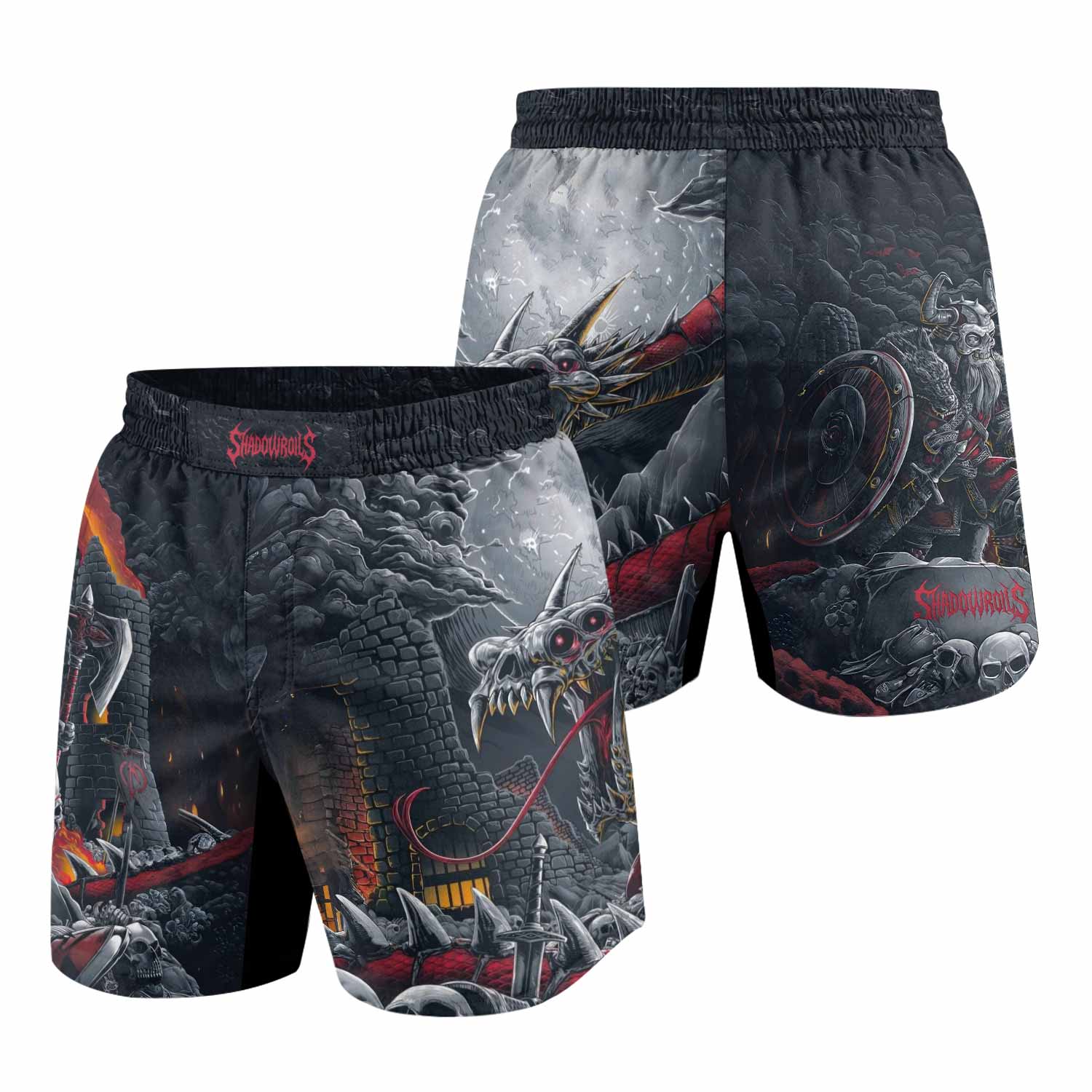 Wrath of the Undying Grappling Shorts - front and back view