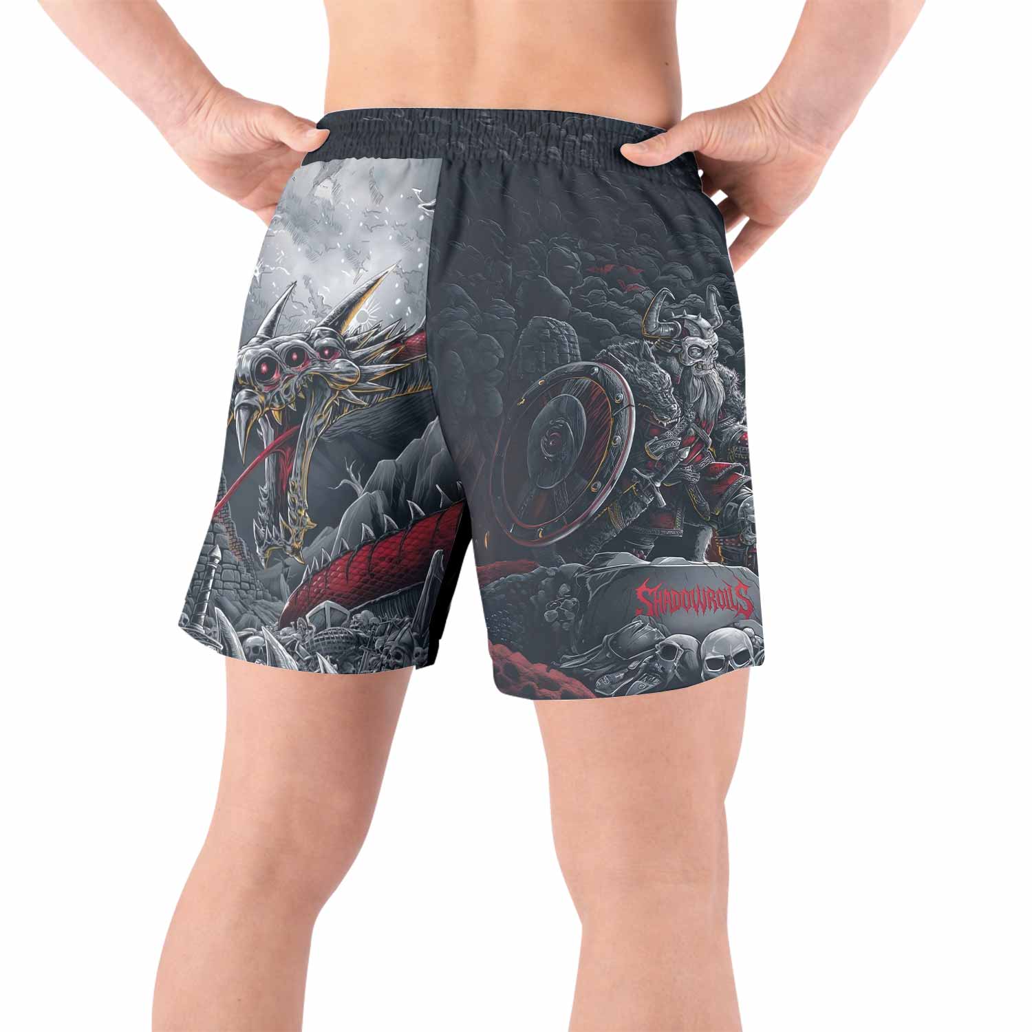 Wrath of the Undying Grappling Shorts - back view lifestyle