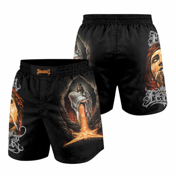 Faith Over Fear Grappling Shorts - front and back view