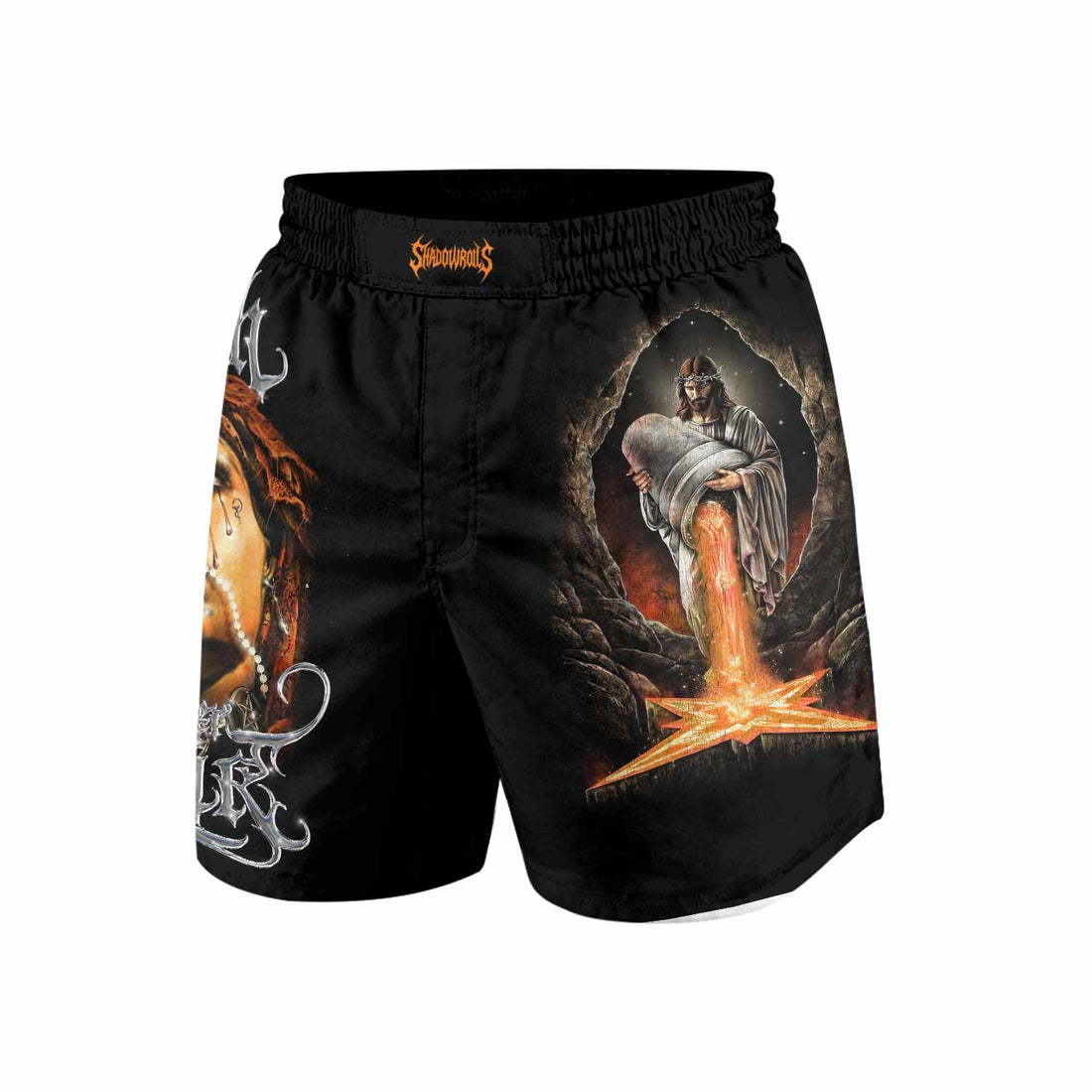Faith Over Fear Grappling Shorts - front and back view