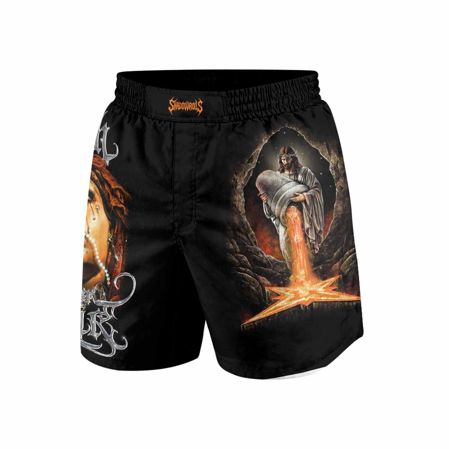Faith Over Fear Grappling Shorts - front view mockup