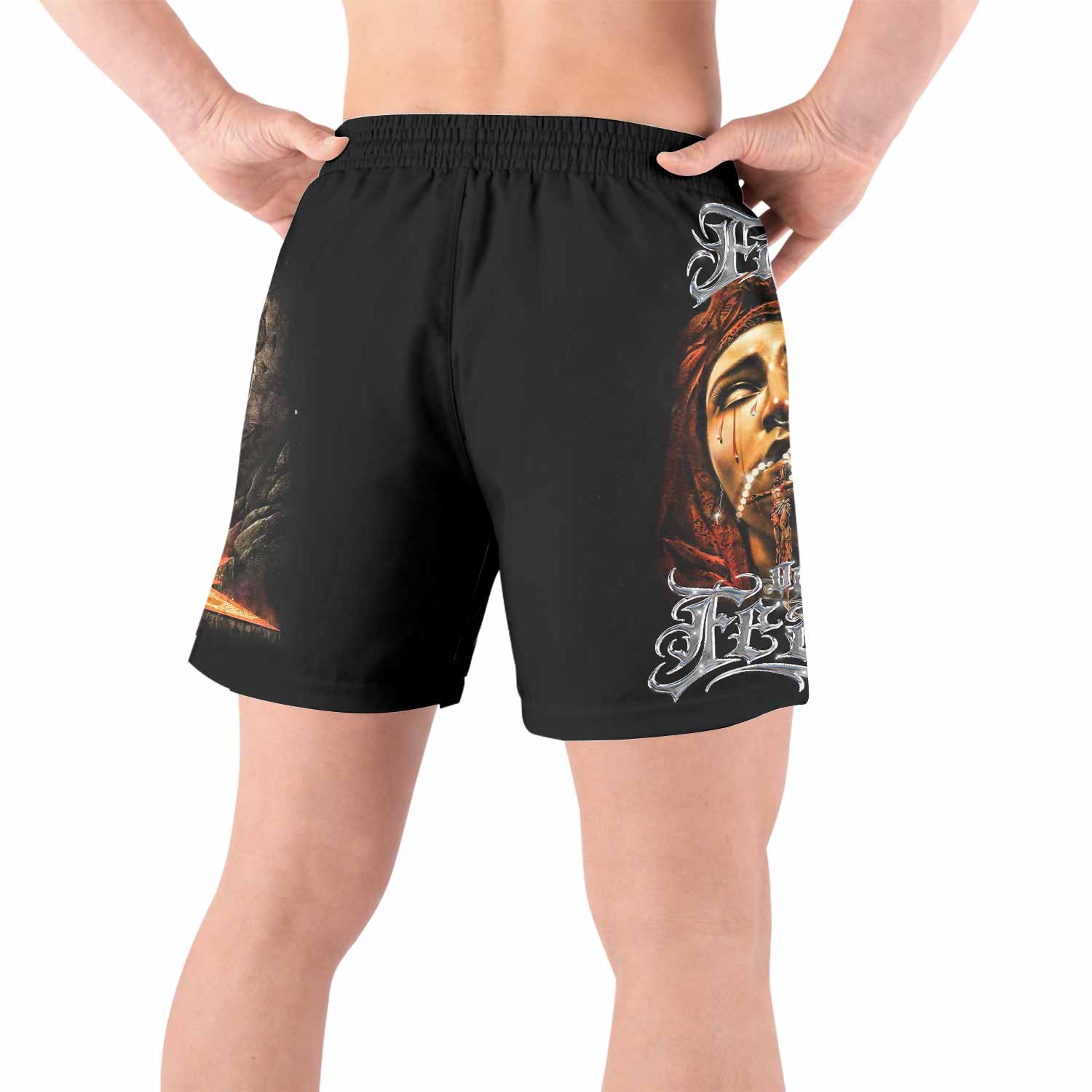 Faith Over Fear Grappling Shorts - back view lifestyle