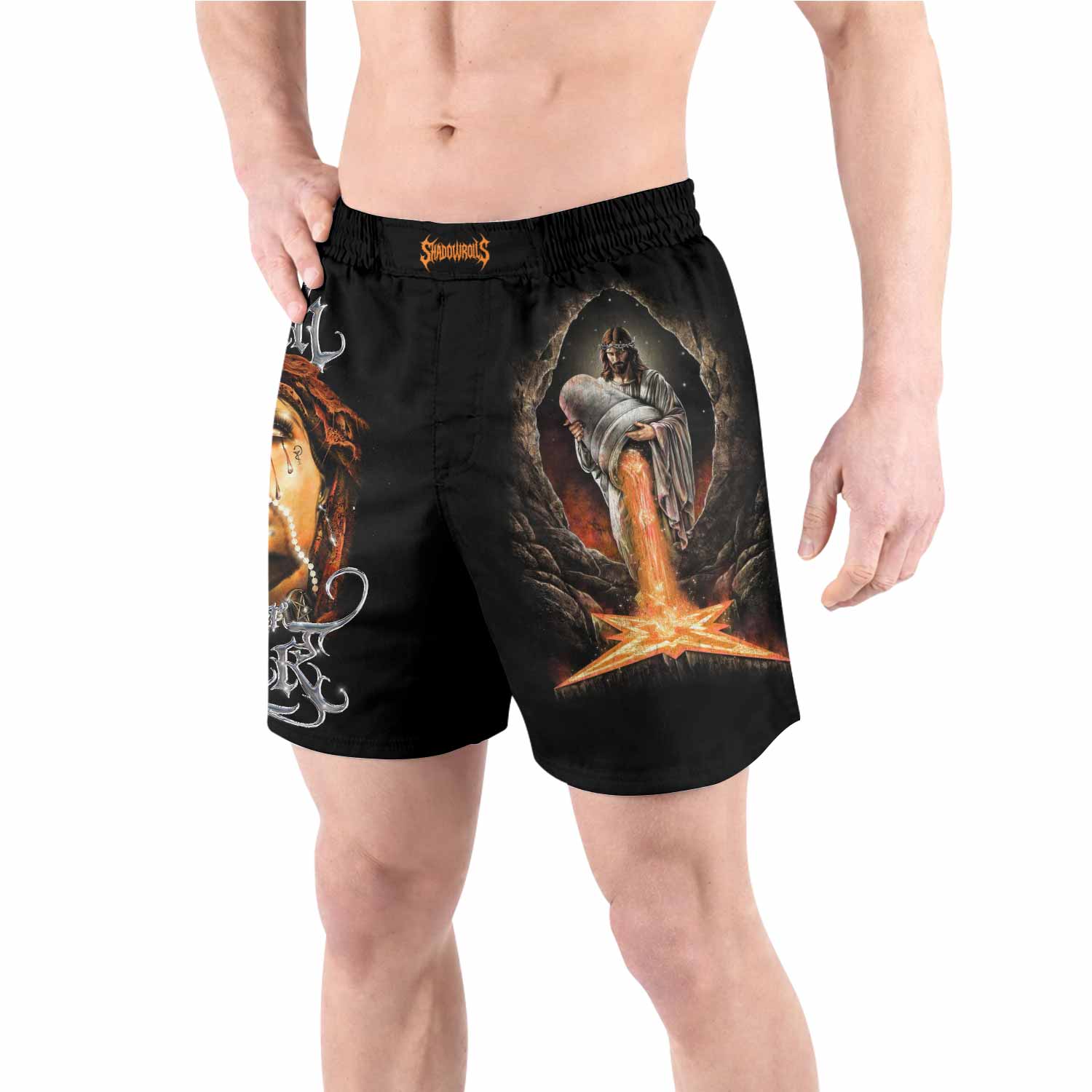 Faith Over Fear Grappling Shorts - front view lifestyle