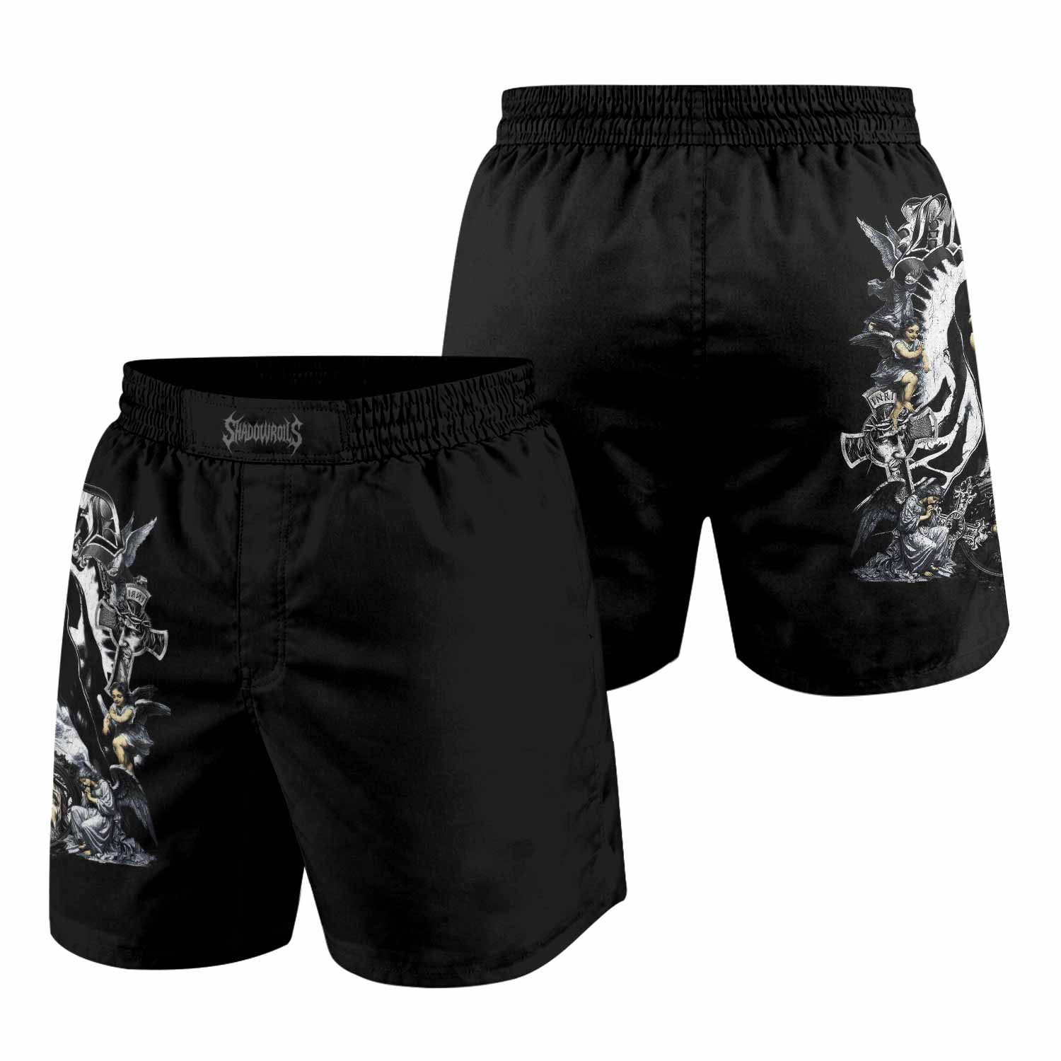 Blessed Saint Grappling Shorts - front and back view