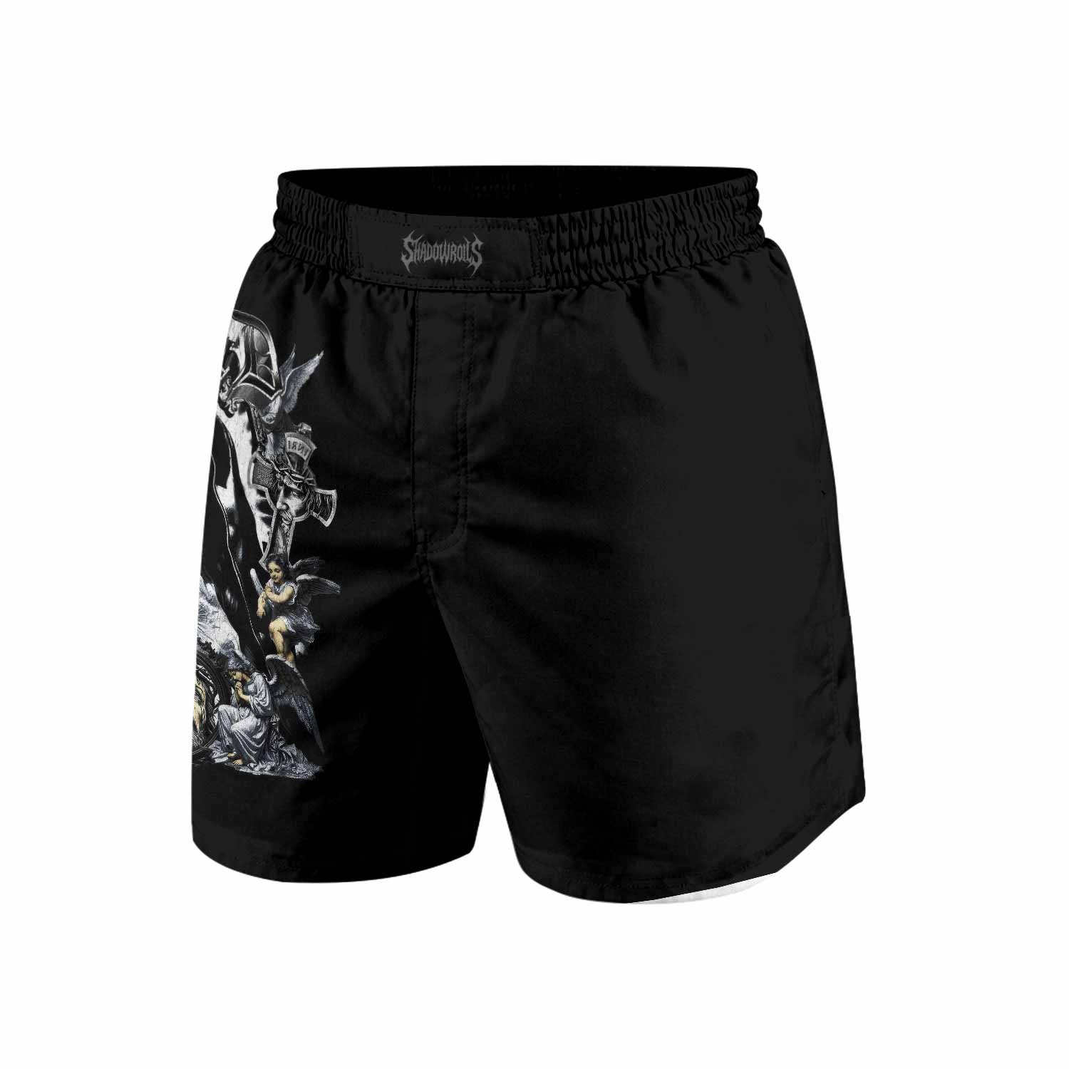 Blessed Saint Grappling Shorts - front view mockup