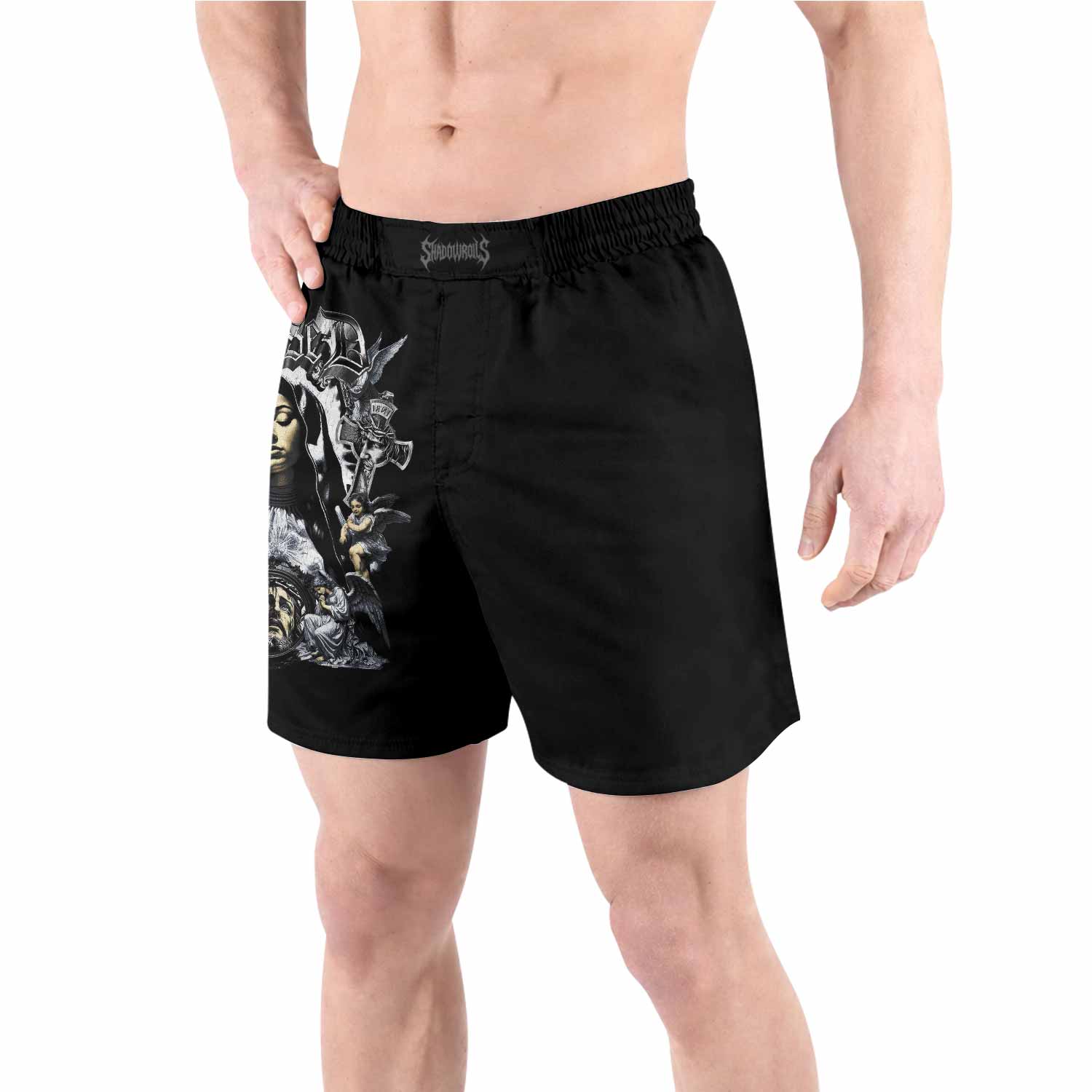 Blessed Saint Grappling Shorts - front view lifestyle