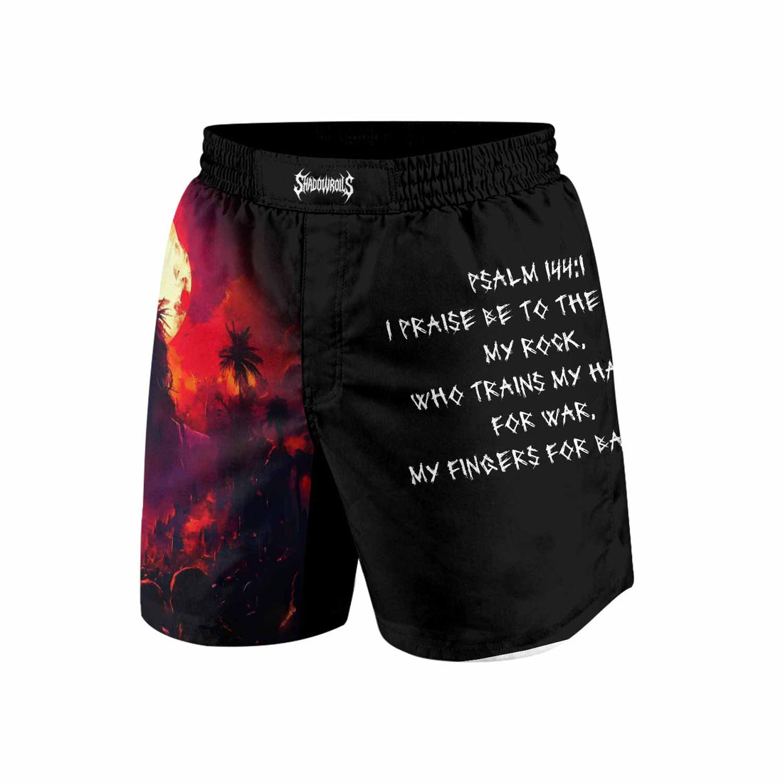 Red Redemption Grappling Shorts - front and back view