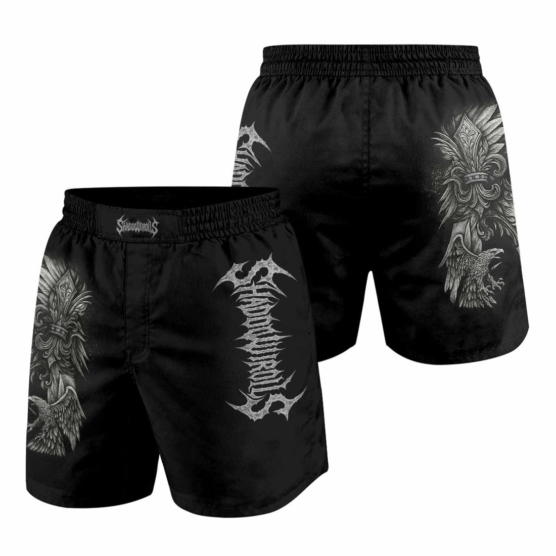 Shadow Silence Grappling Shorts - front and back view
