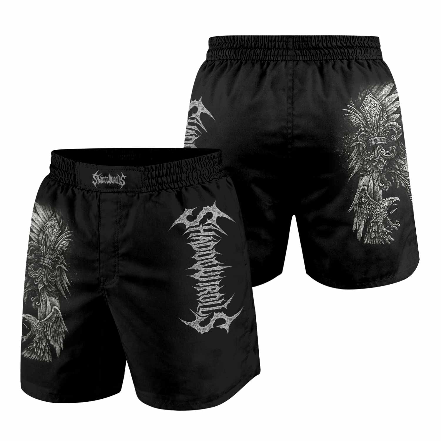 Shadow Silence Grappling Shorts - front and back view