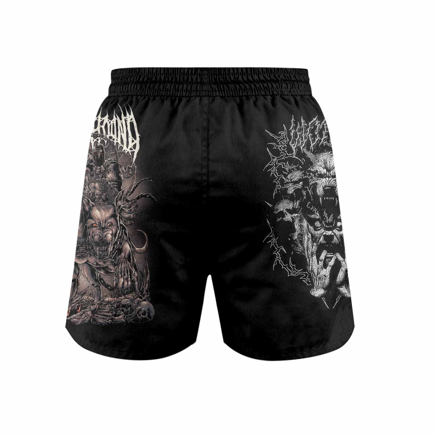 Dark Cerberus Unleashed Grappling Shorts - back view mockup