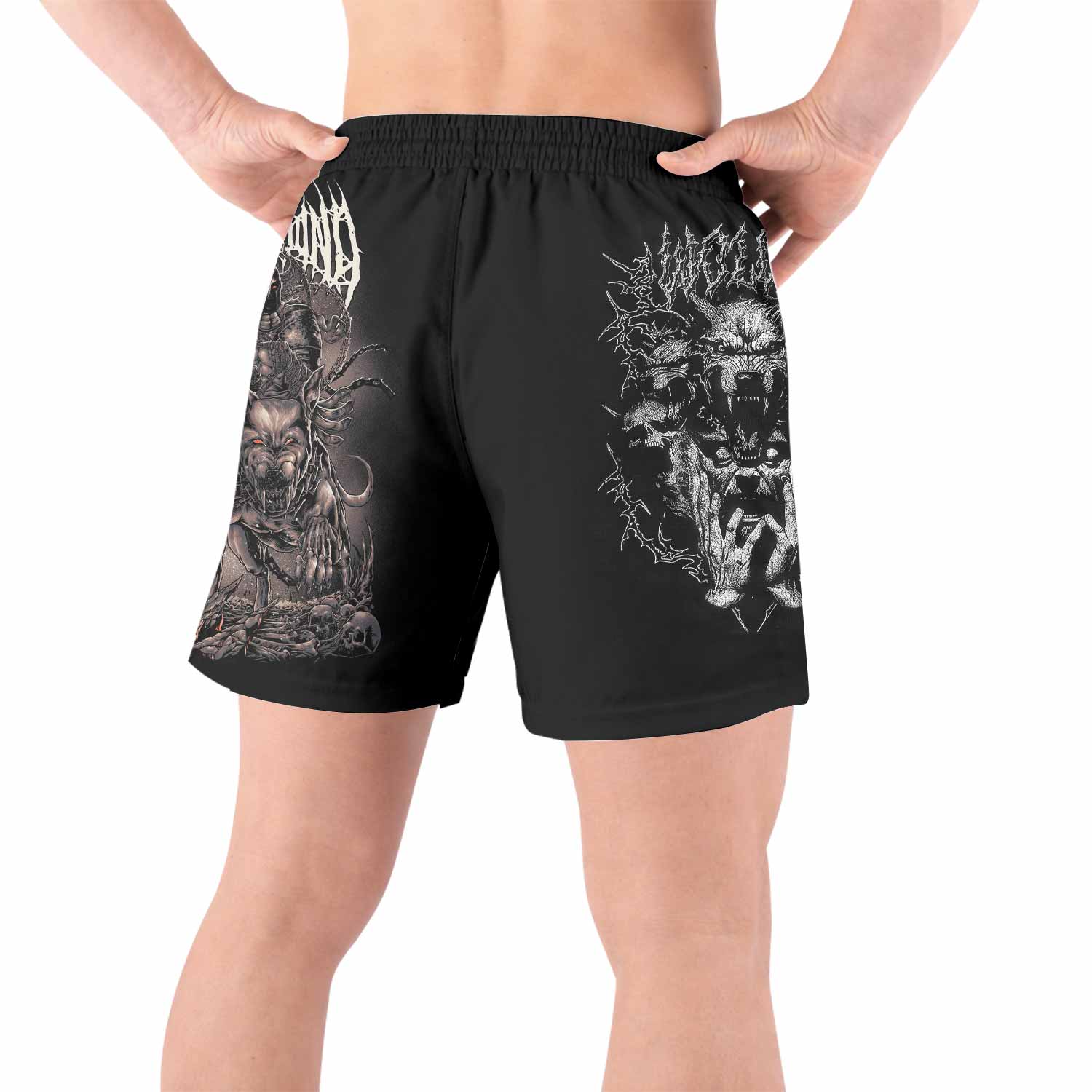 Dark Cerberus Unleashed Grappling Shorts - back view lifestyle