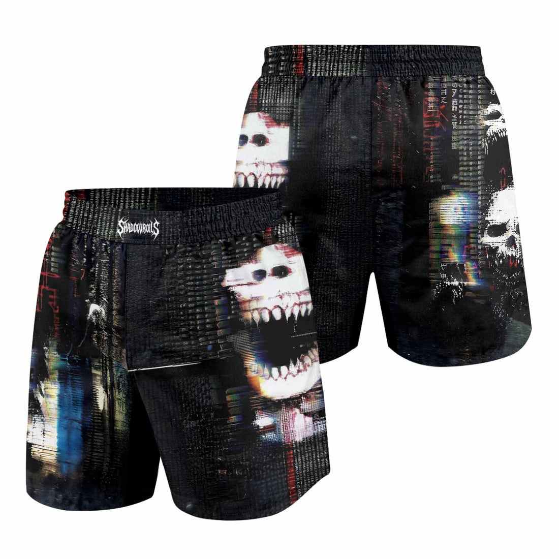 Digital Fear Protocol Grappling Shorts - front and back view
