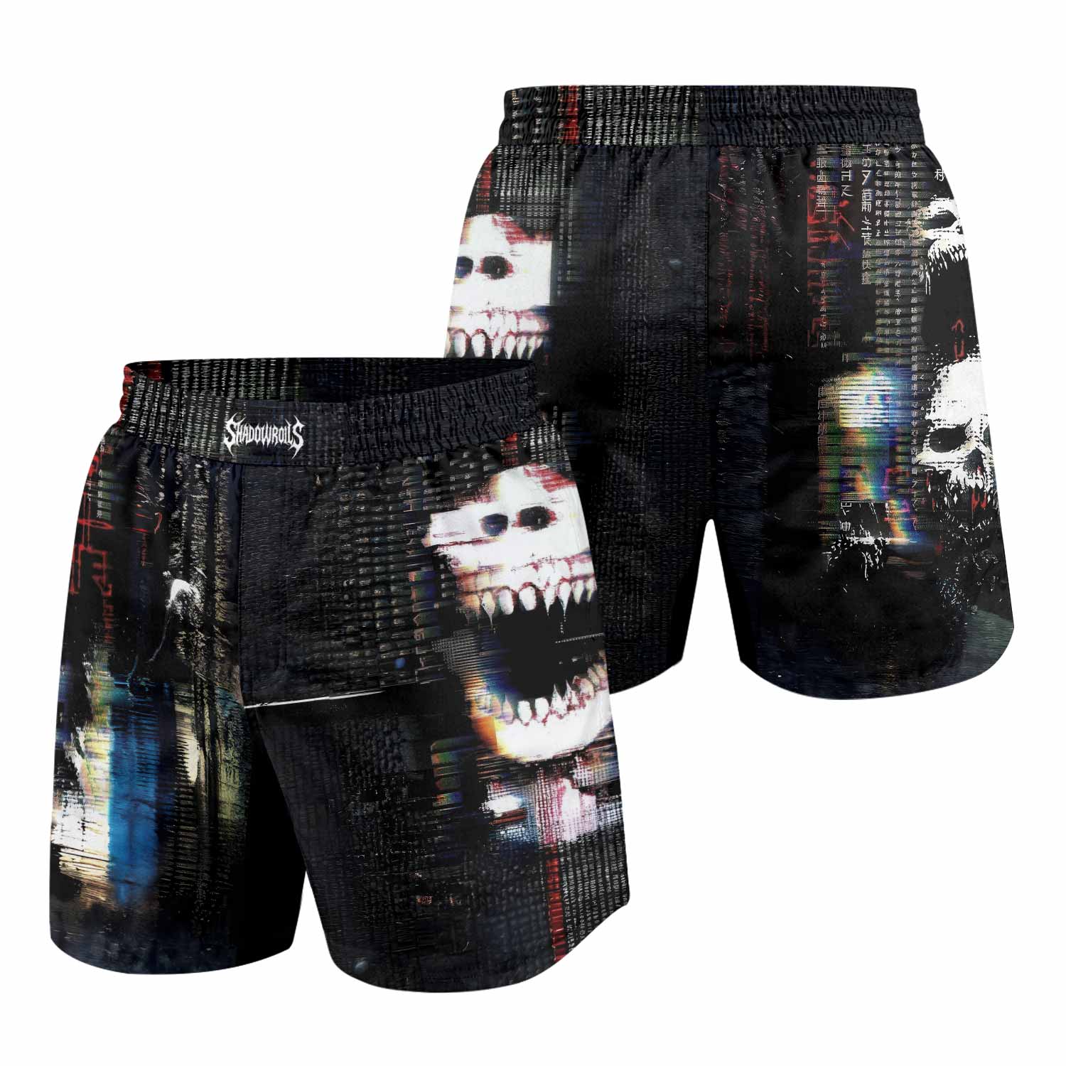 Digital Fear Protocol Grappling Shorts - front and back view