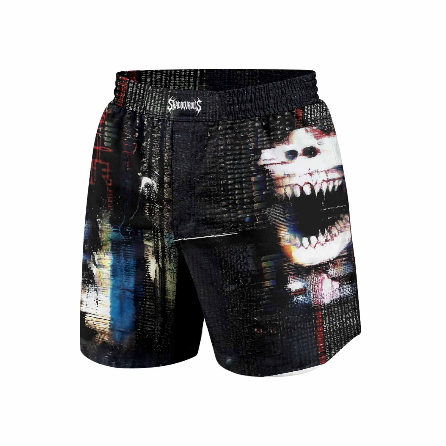 Digital Fear Protocol Grappling Shorts - front view mockup