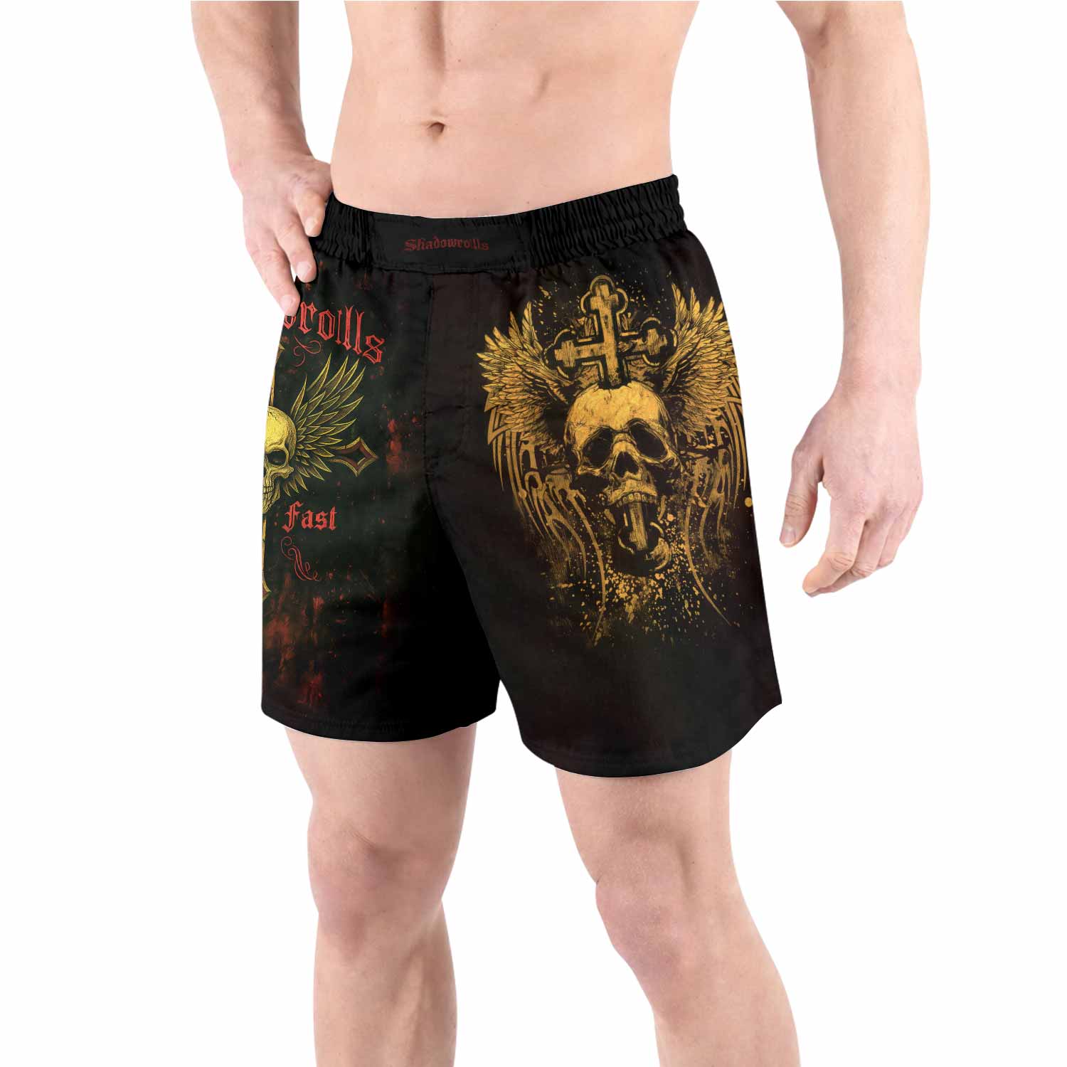 Burning Cross Rebellion Grappling Shorts - front view lifestyle