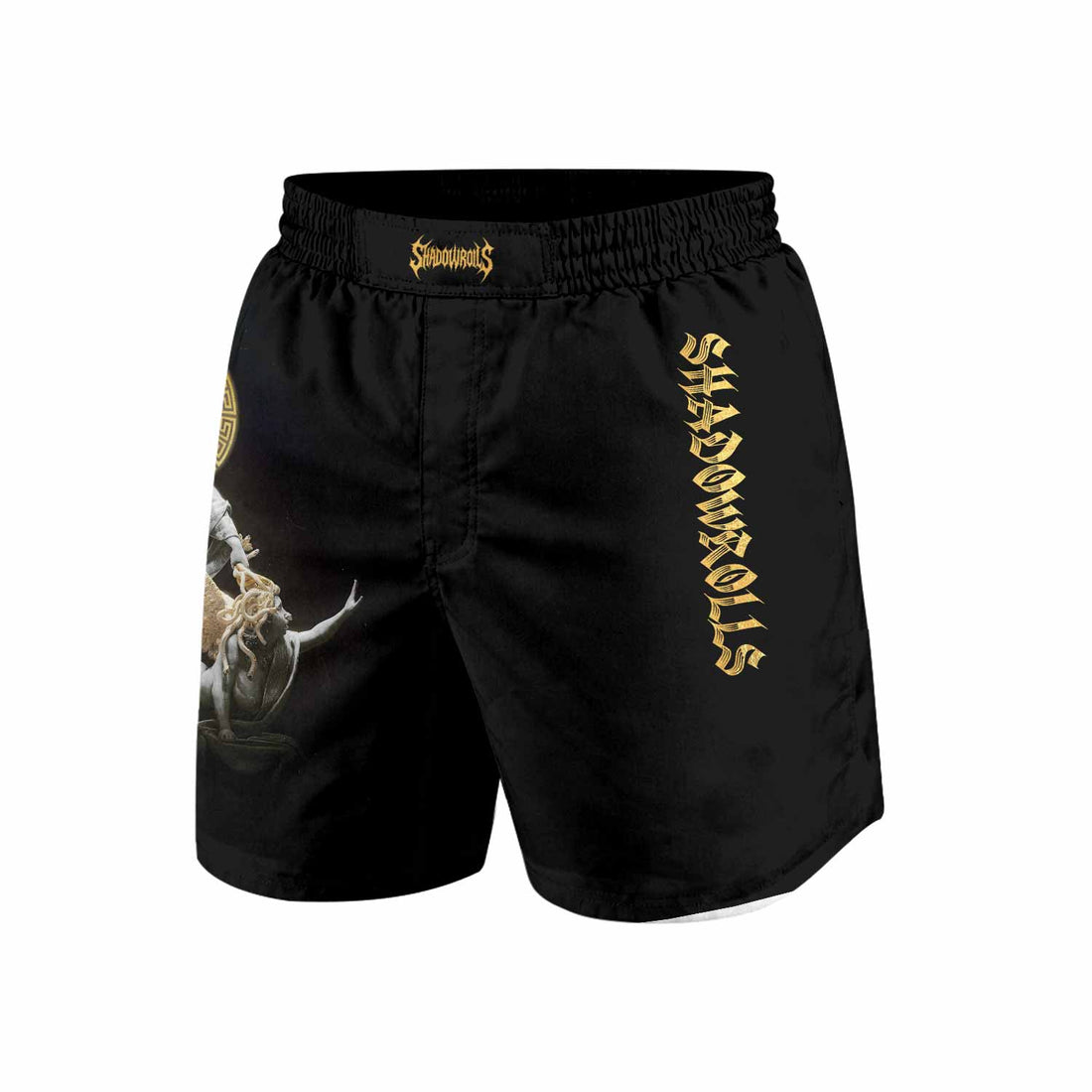 Fall of Medusa Grappling Shorts - front and back view