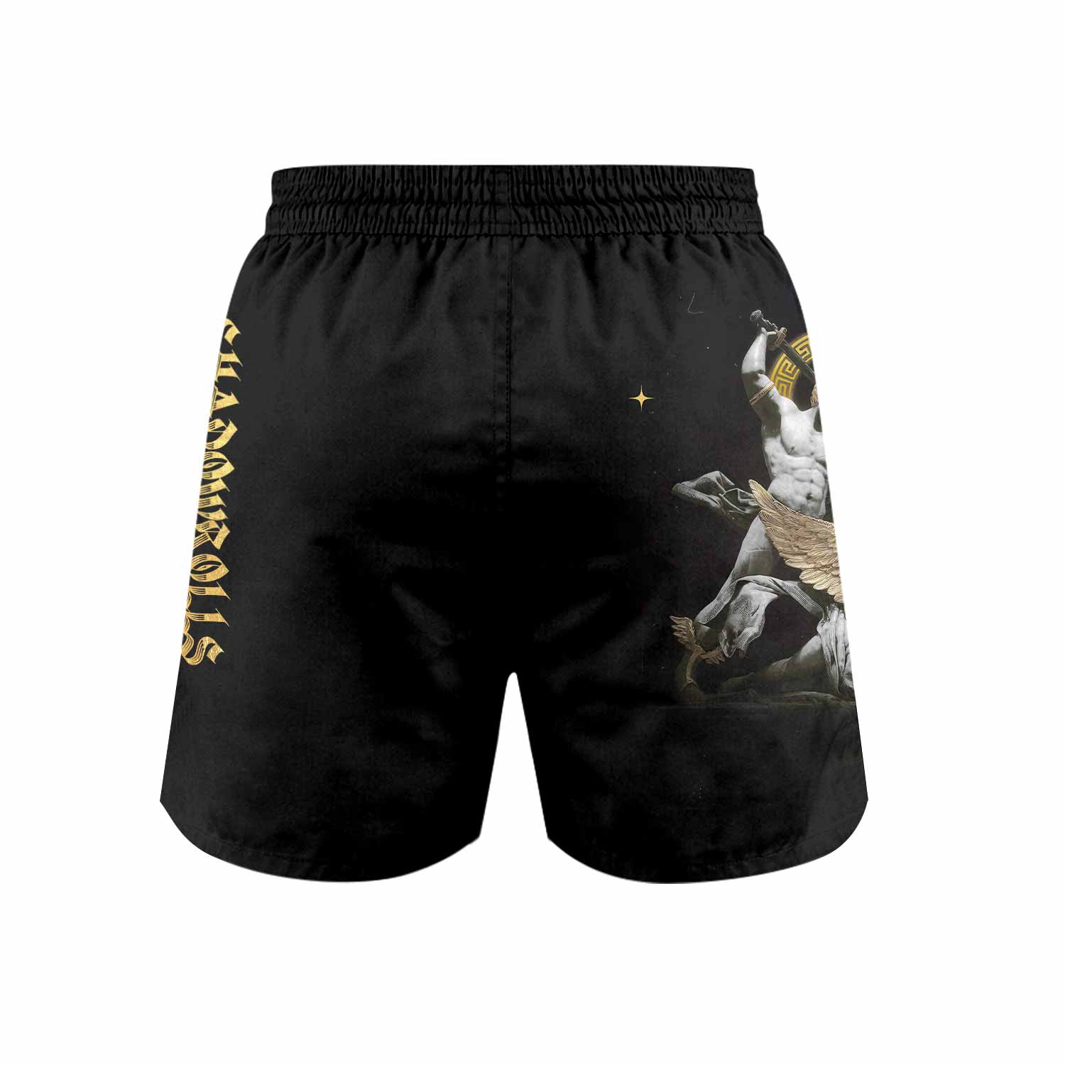 Fall of Medusa Grappling Shorts - back view mockup