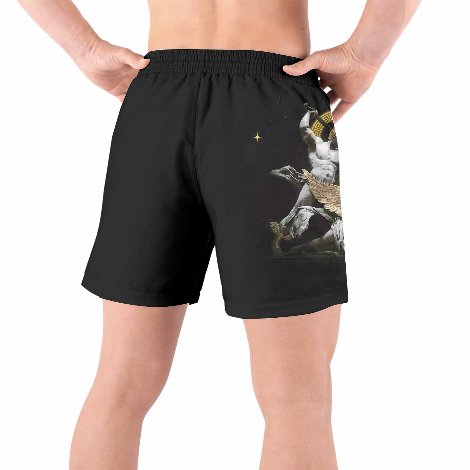 Fall of Medusa Grappling Shorts - back view lifestyle