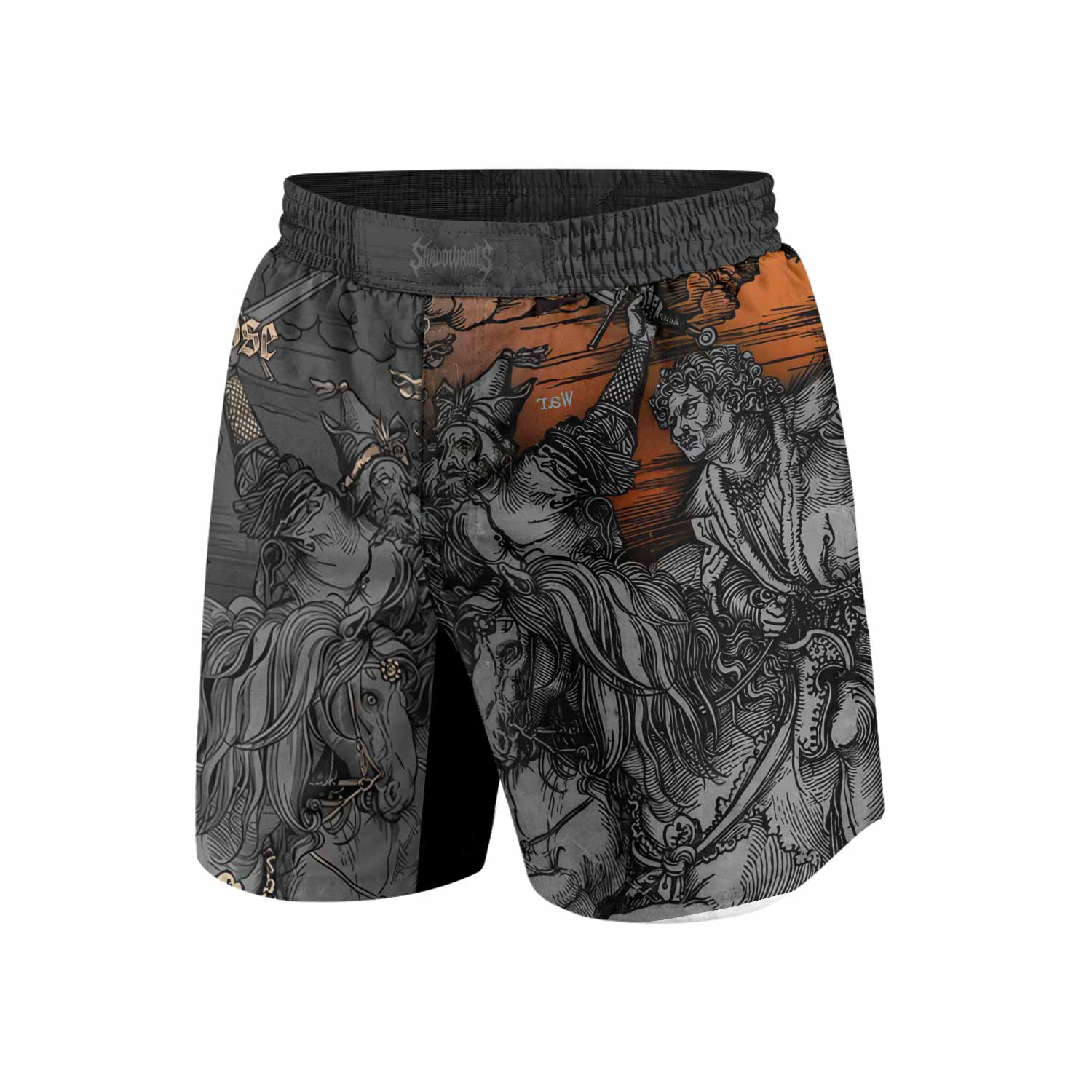 Riders of the Apocalypse Grappling Shorts - front view mockup
