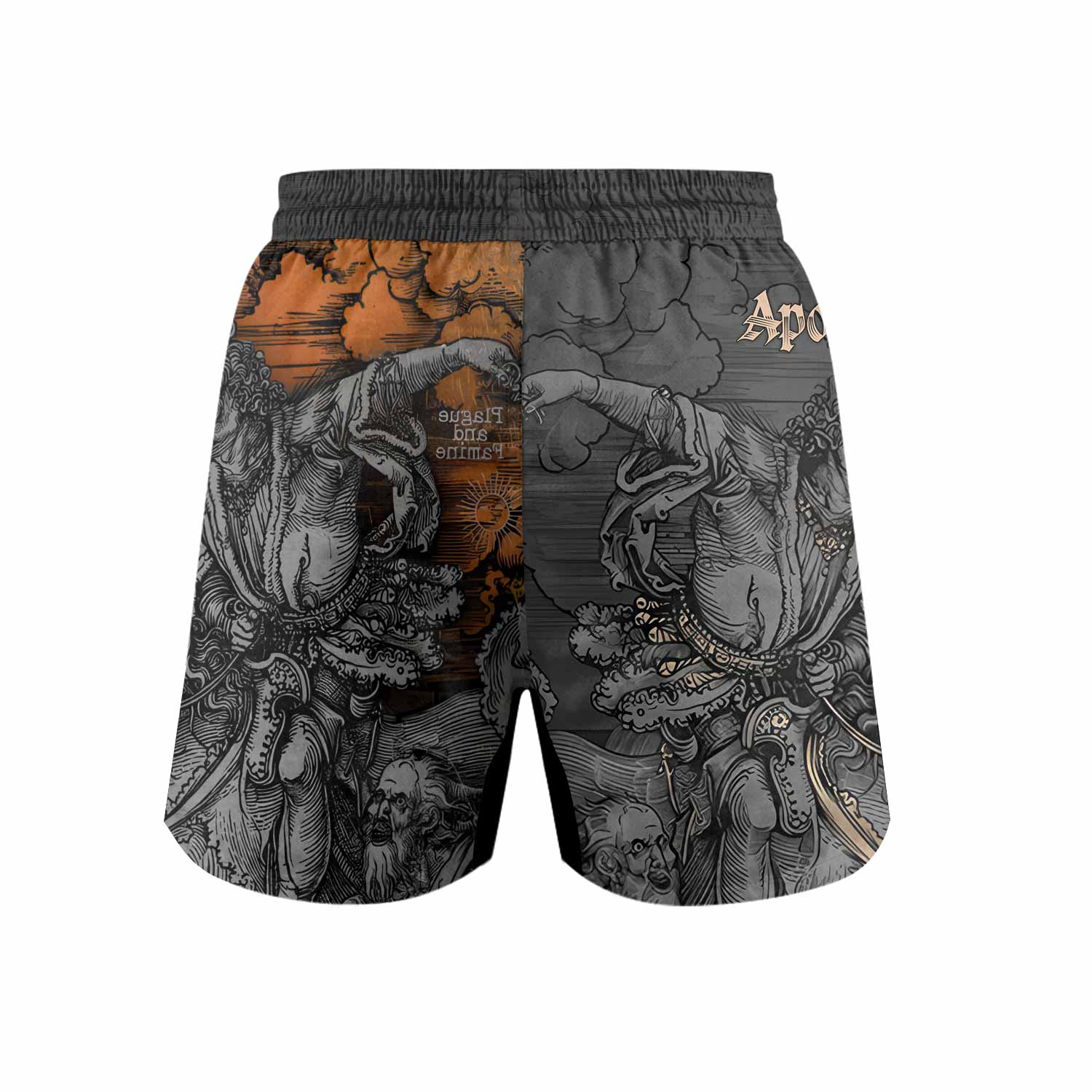 Riders of the Apocalypse Grappling Shorts - back view mockup