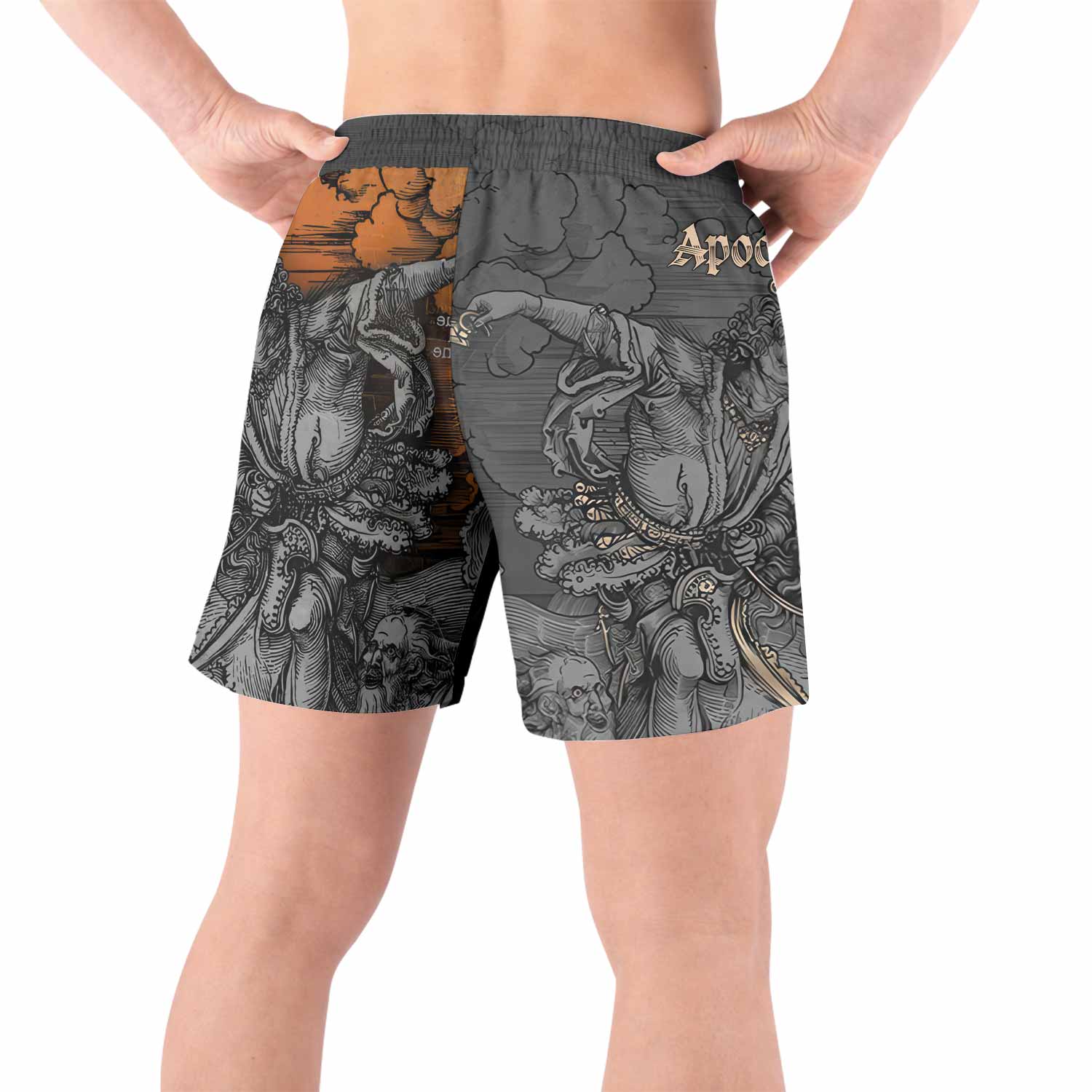 Riders of the Apocalypse Grappling Shorts - back view lifestyle