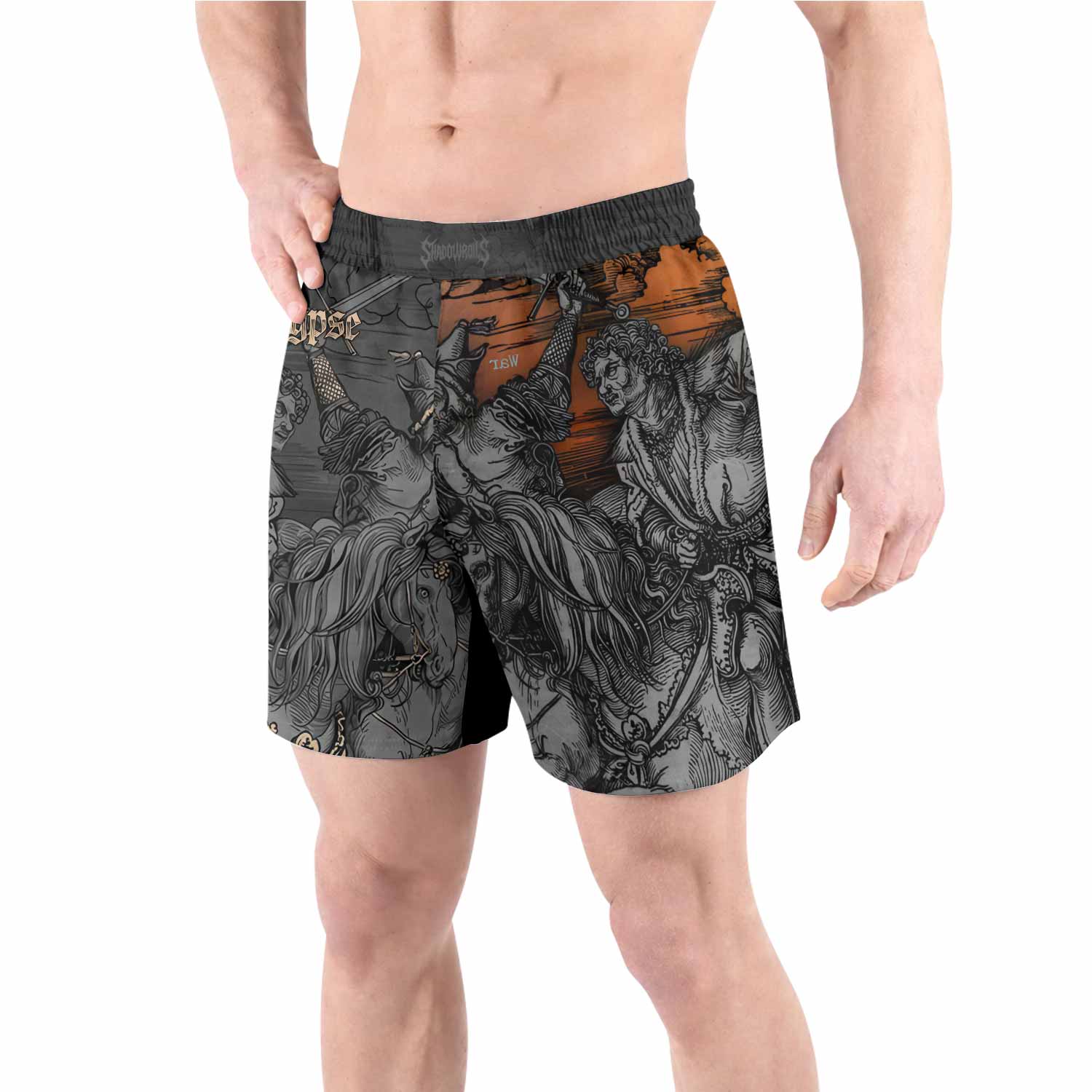 Riders of the Apocalypse Grappling Shorts - front view lifestyle