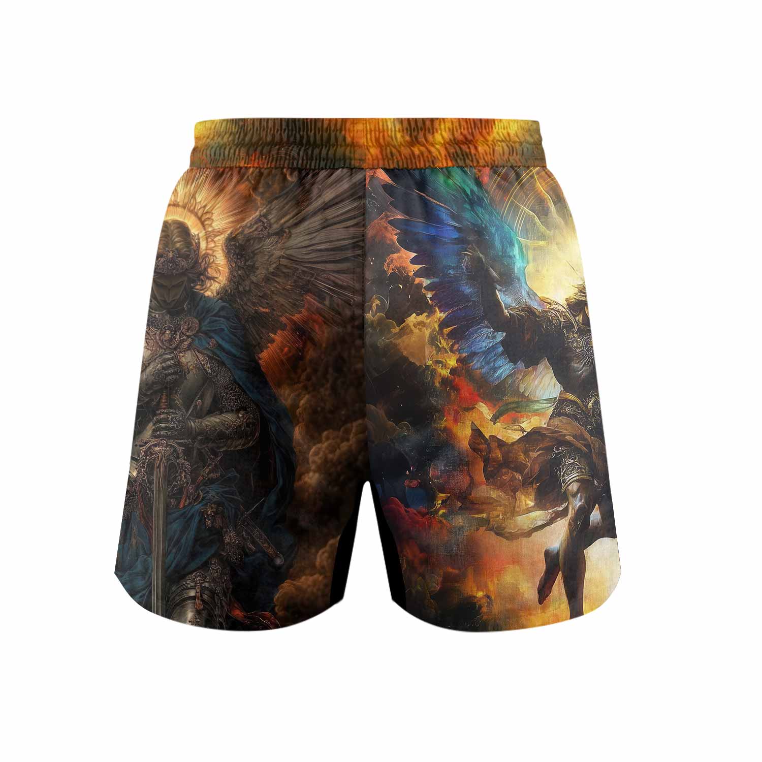 Archangel Michael Grappling Shorts - back view mockup