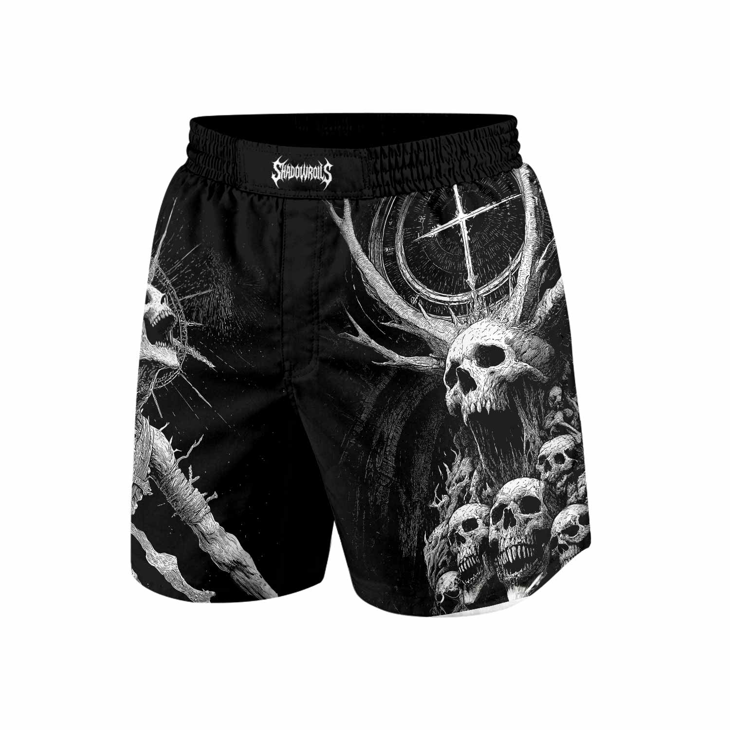 Eternal Scream Grappling Shorts - front view mockup