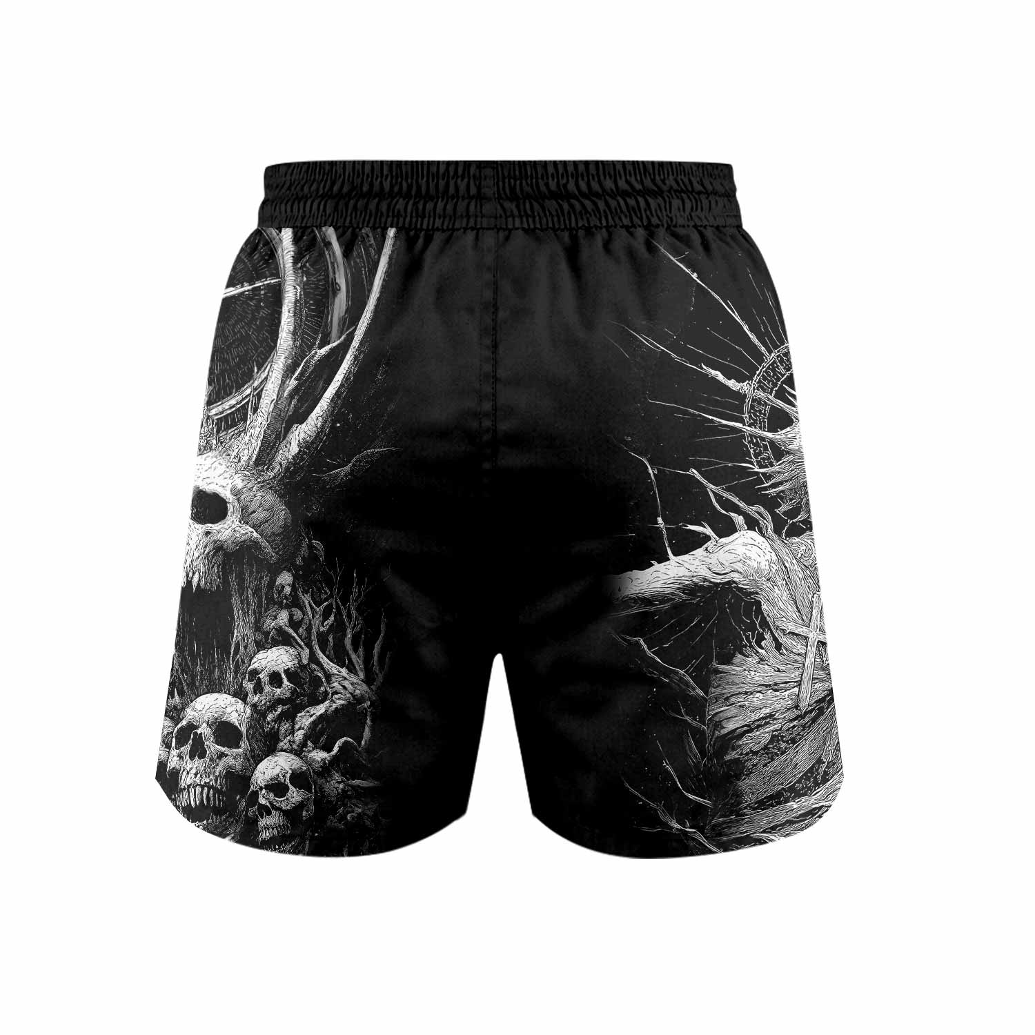 Eternal Scream Grappling Shorts - back view mockup
