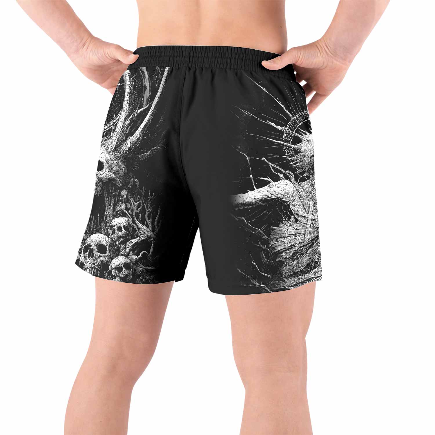 Eternal Scream Grappling Shorts - back view lifestyle