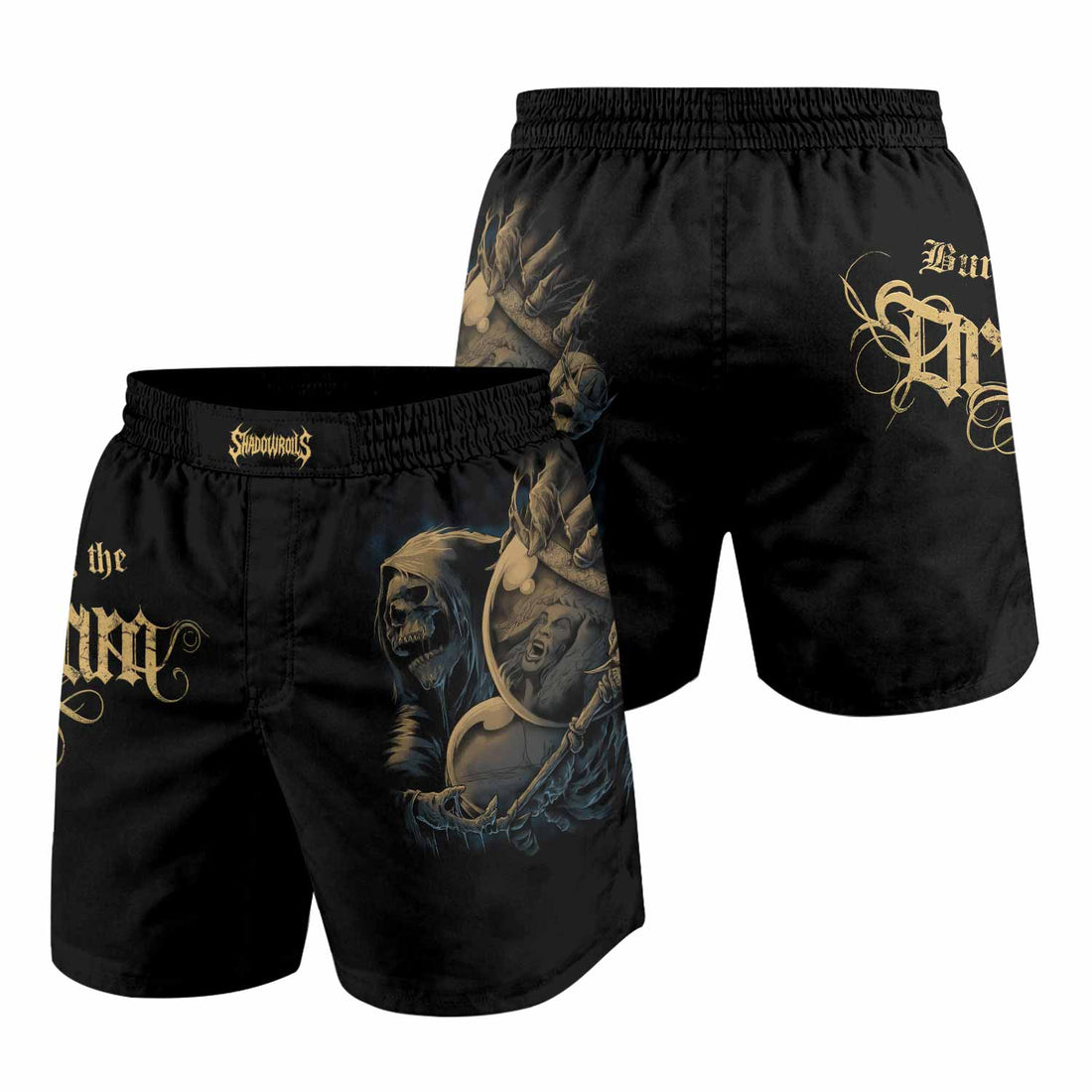 Burning the Dream Grappling Shorts - front and back view