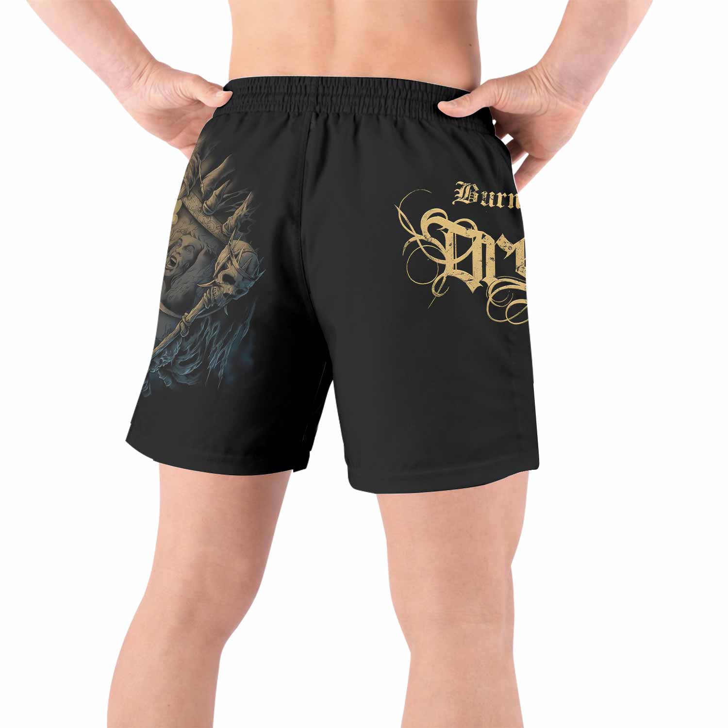 Burning the Dream Grappling Shorts - back view lifestyle