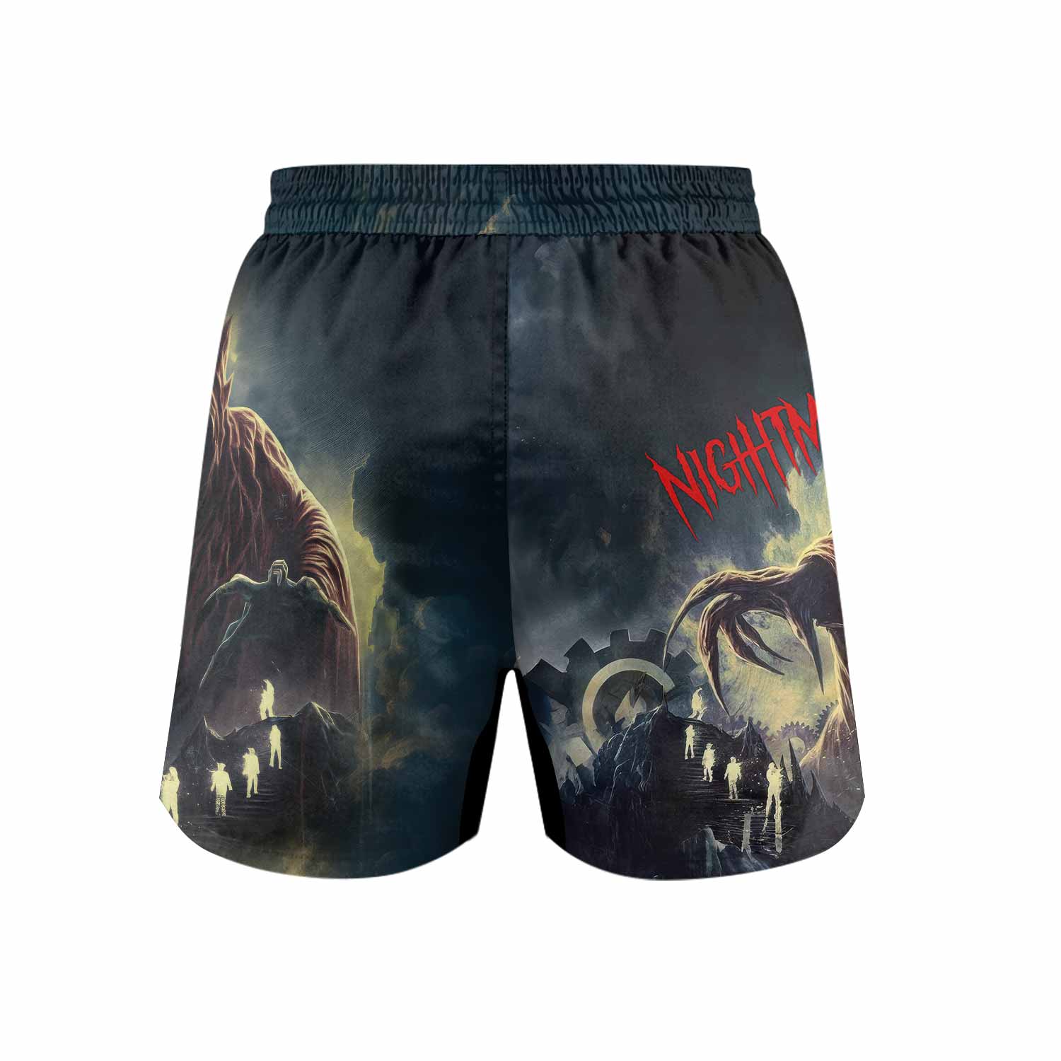 Nightmare Walker Grappling Shorts - back view mockup