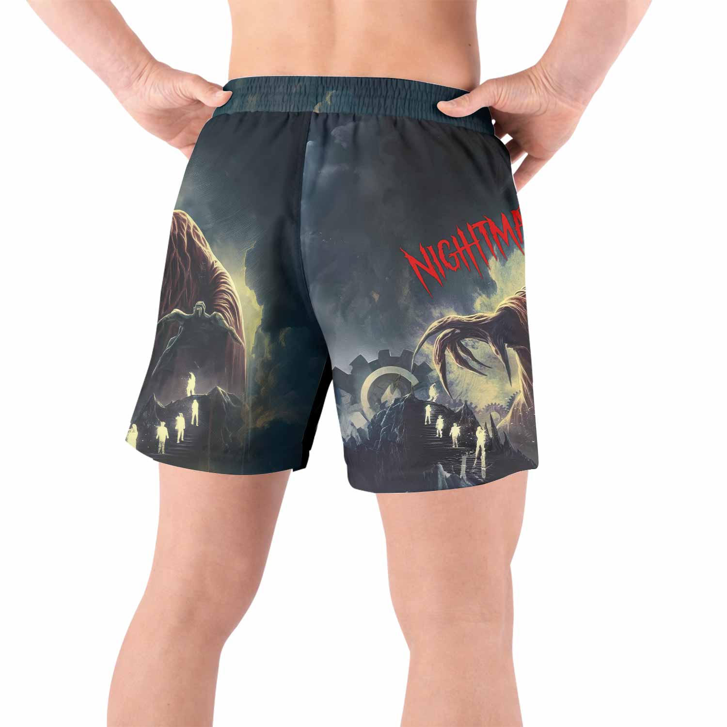 Nightmare Walker Grappling Shorts - back view lifestyle