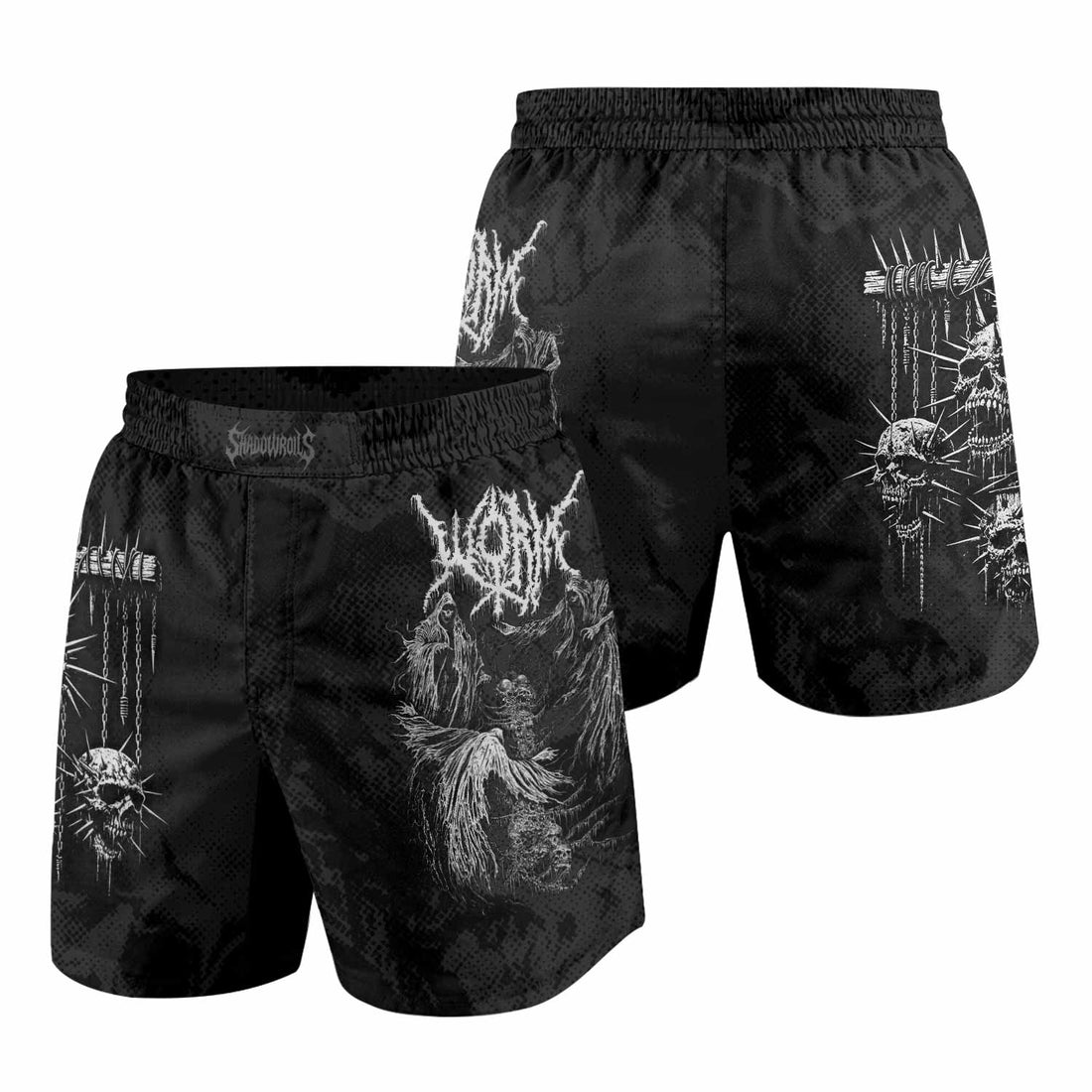 Necromancy Ritual Grappling Shorts - front and back view