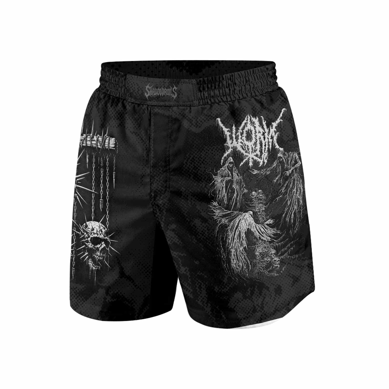 Necromancy Ritual Grappling Shorts - front view mockup