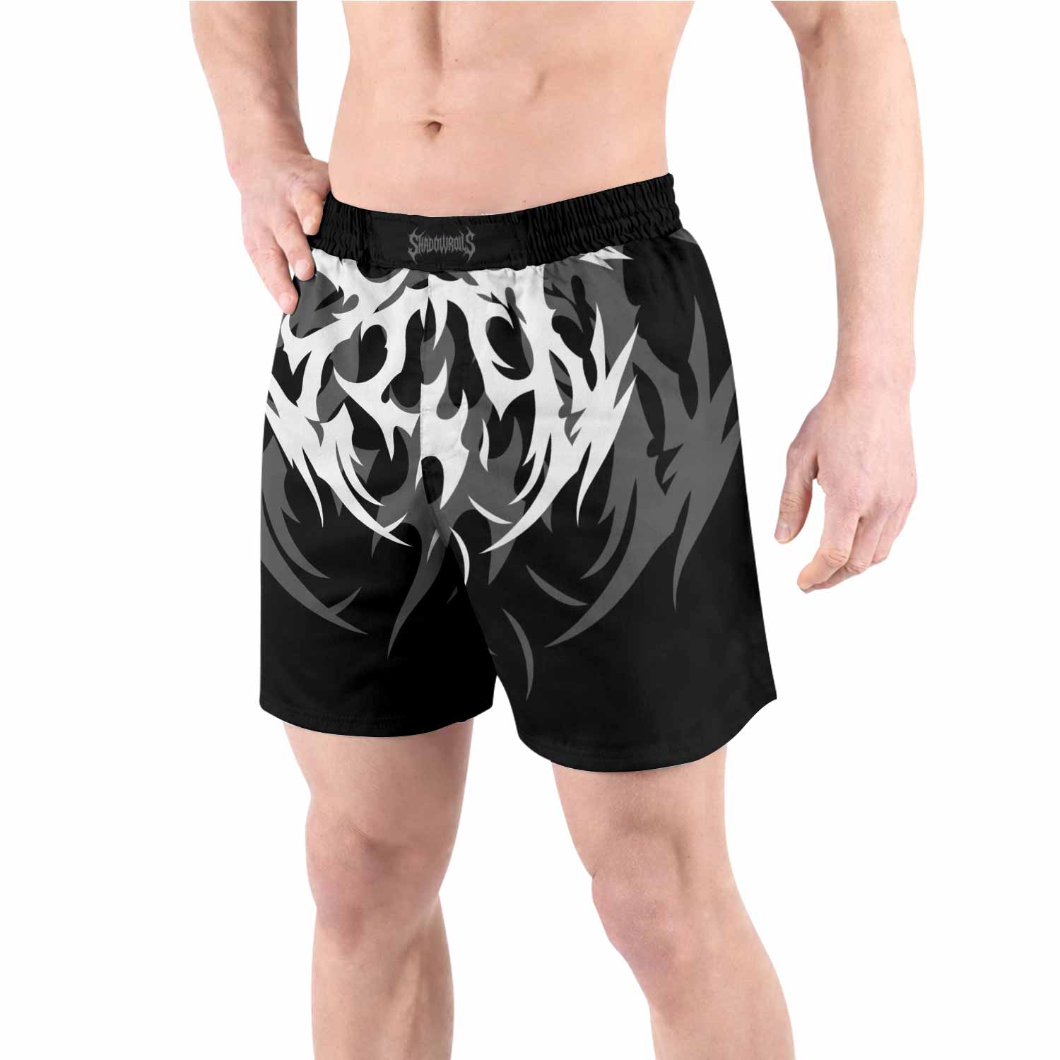 Tribal Inferno Grappling Shorts - front view lifestyle