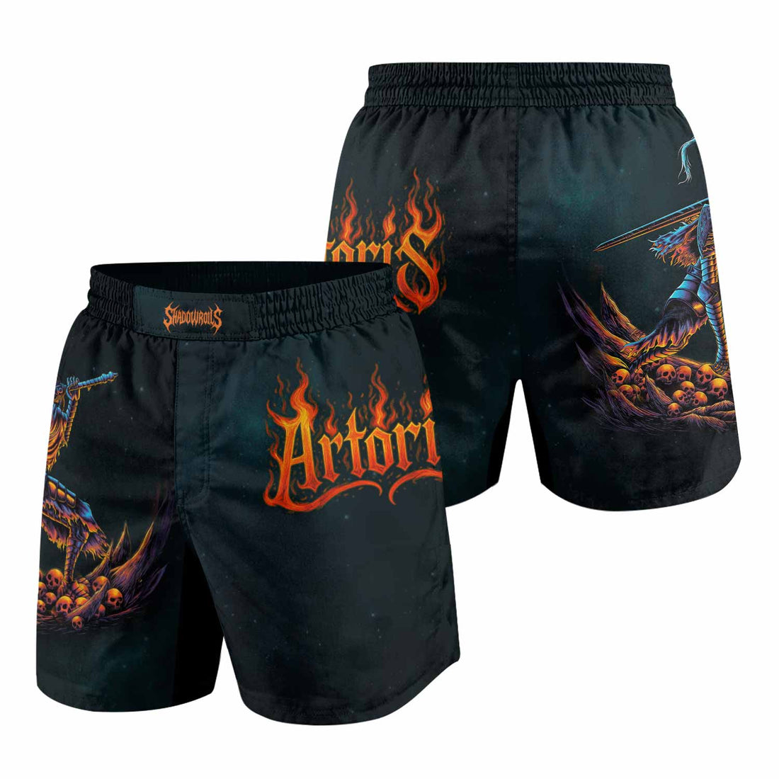 Infernal Artorias Grappling Shorts - front and back view