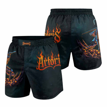 Infernal Artorias Grappling Shorts - front and back view