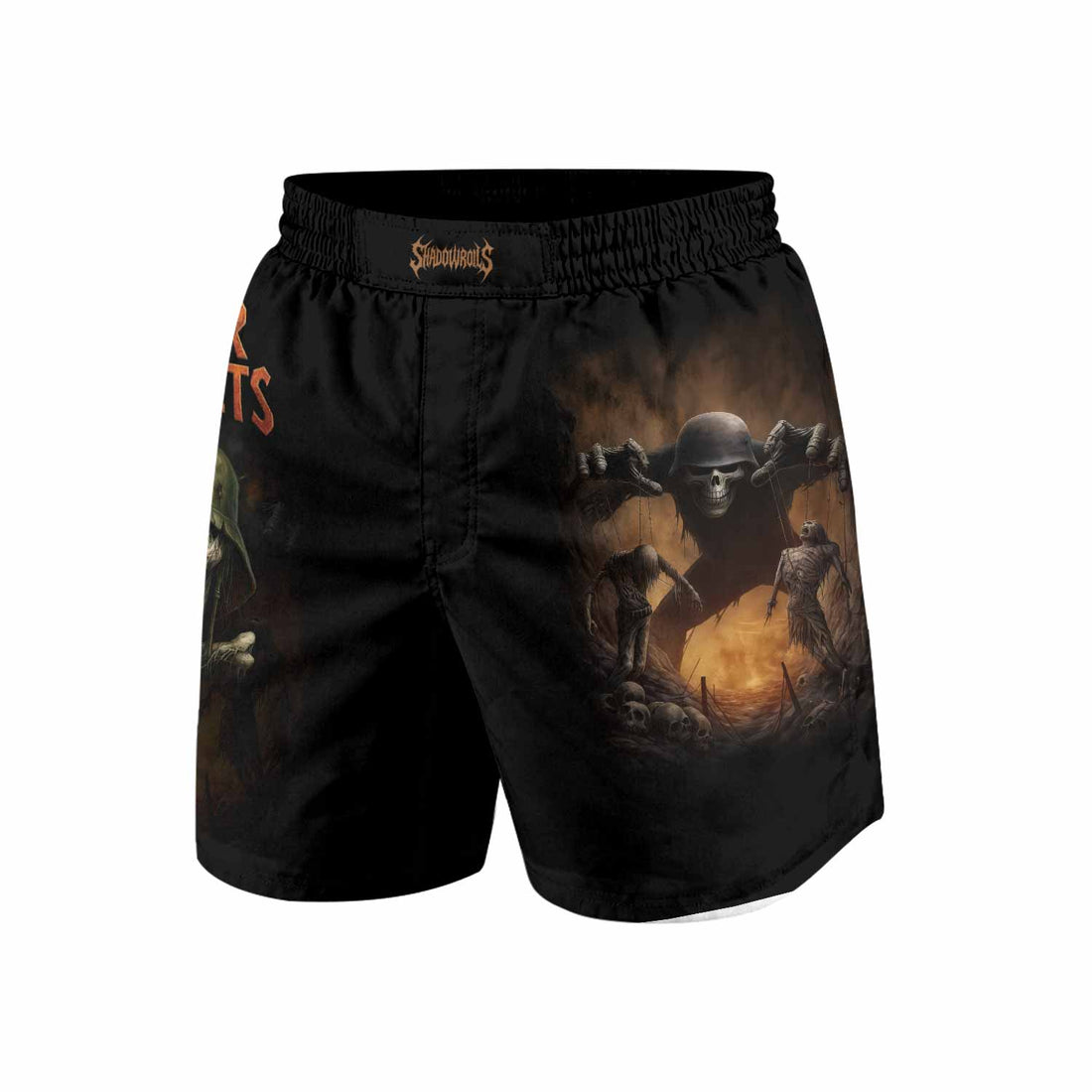 War Puppets Grappling Shorts - front and back view