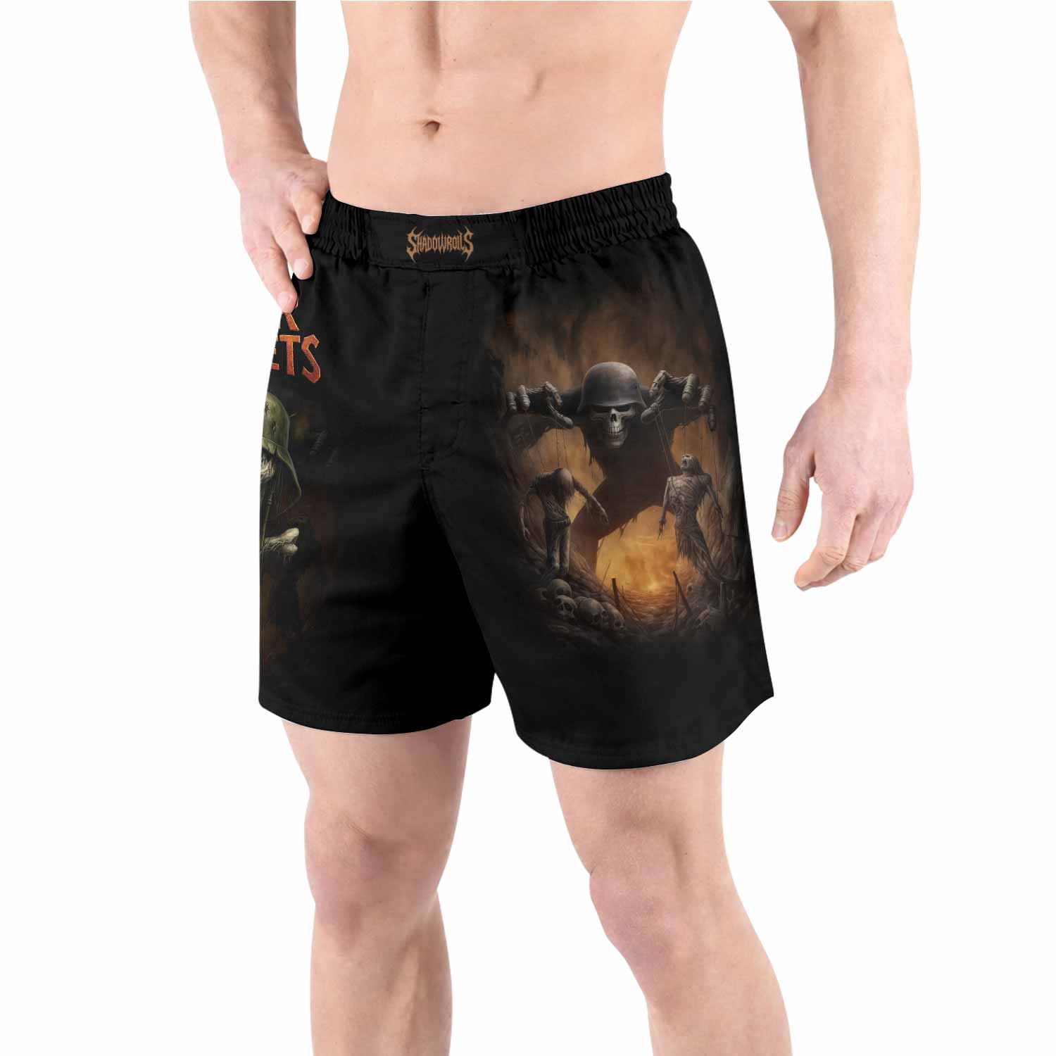 War Puppets Grappling Shorts - front view lifestyle