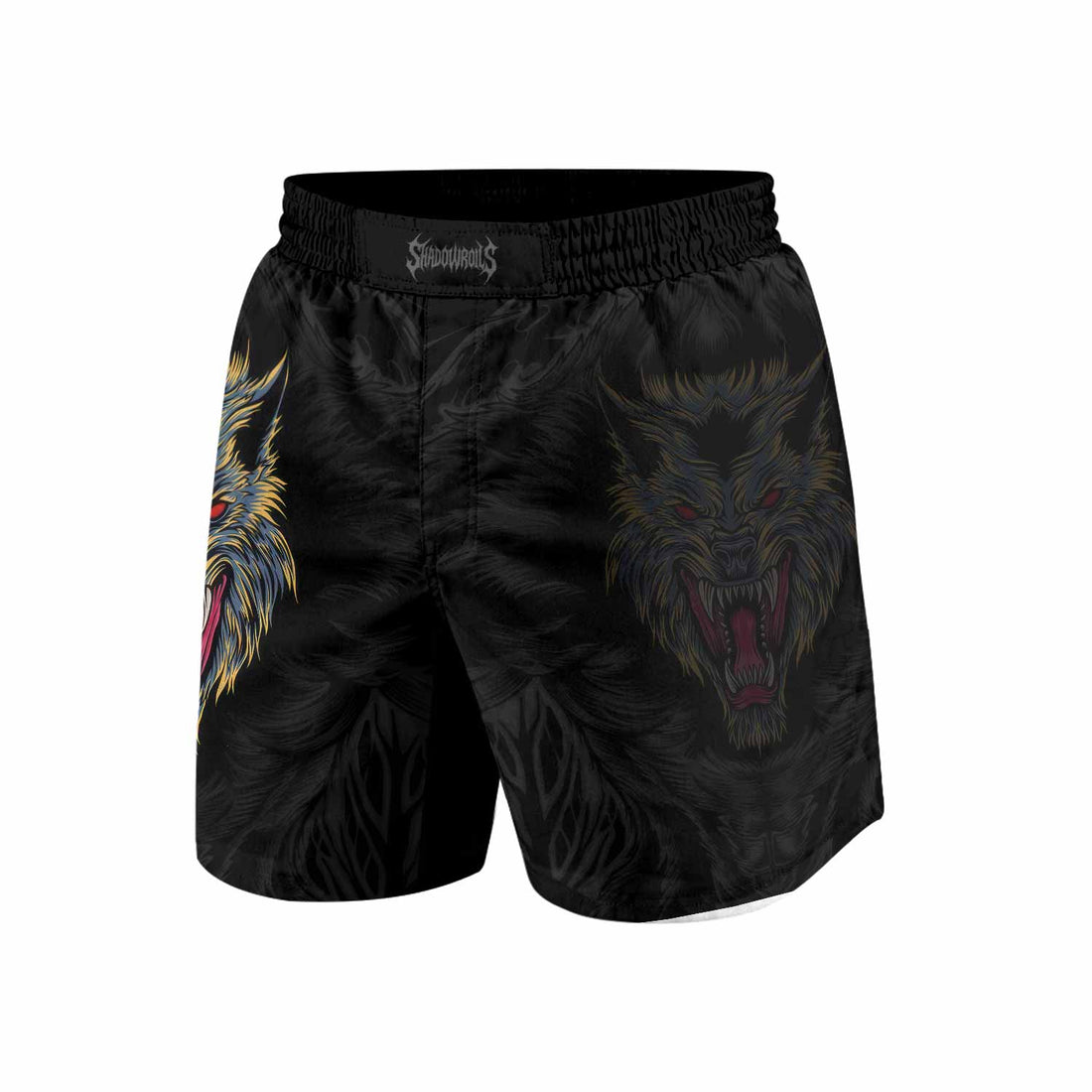 Wolf Rage Grappling Shorts - front and back view