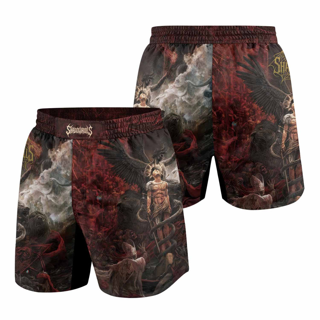 Fallen Angel Grappling Shorts - front and back view