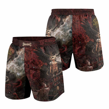 Fallen Angel Grappling Shorts - front and back view